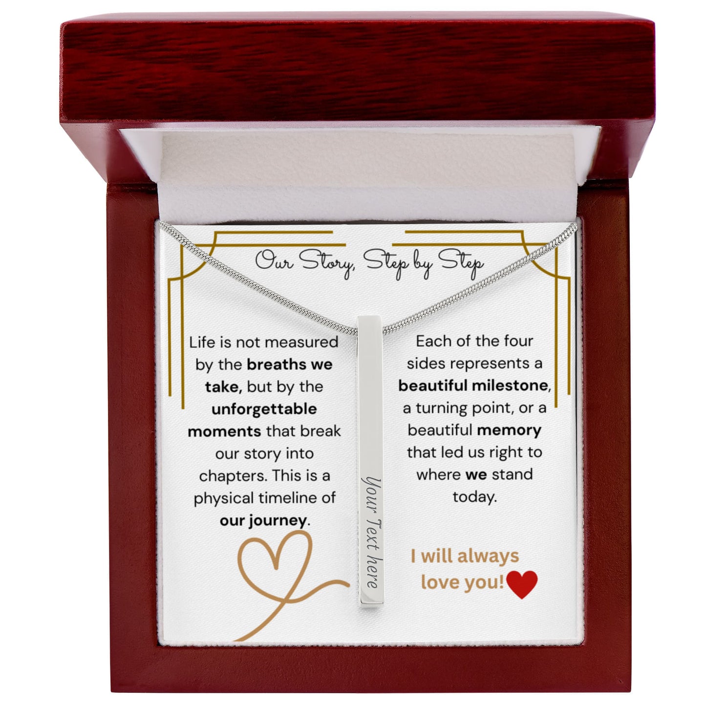 The "Relationship Timeline" 4-Sided Engraved Necklace