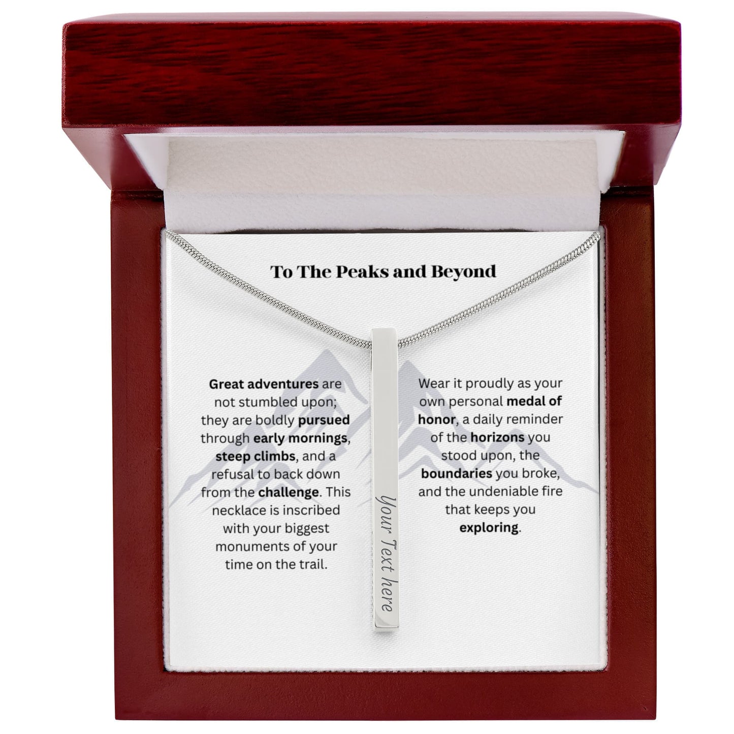 The "Seven Summits" Personalized 4-Sided Hiker Necklace