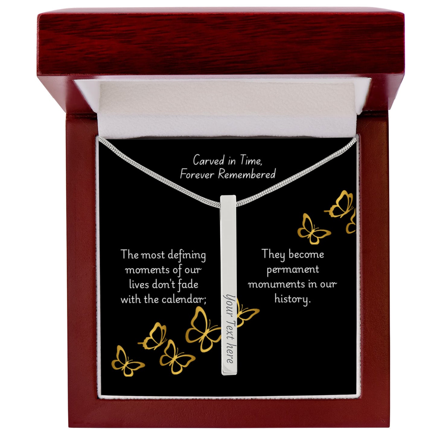The "Roman Numeral Milestone" Engraved Vertical Stick Necklace