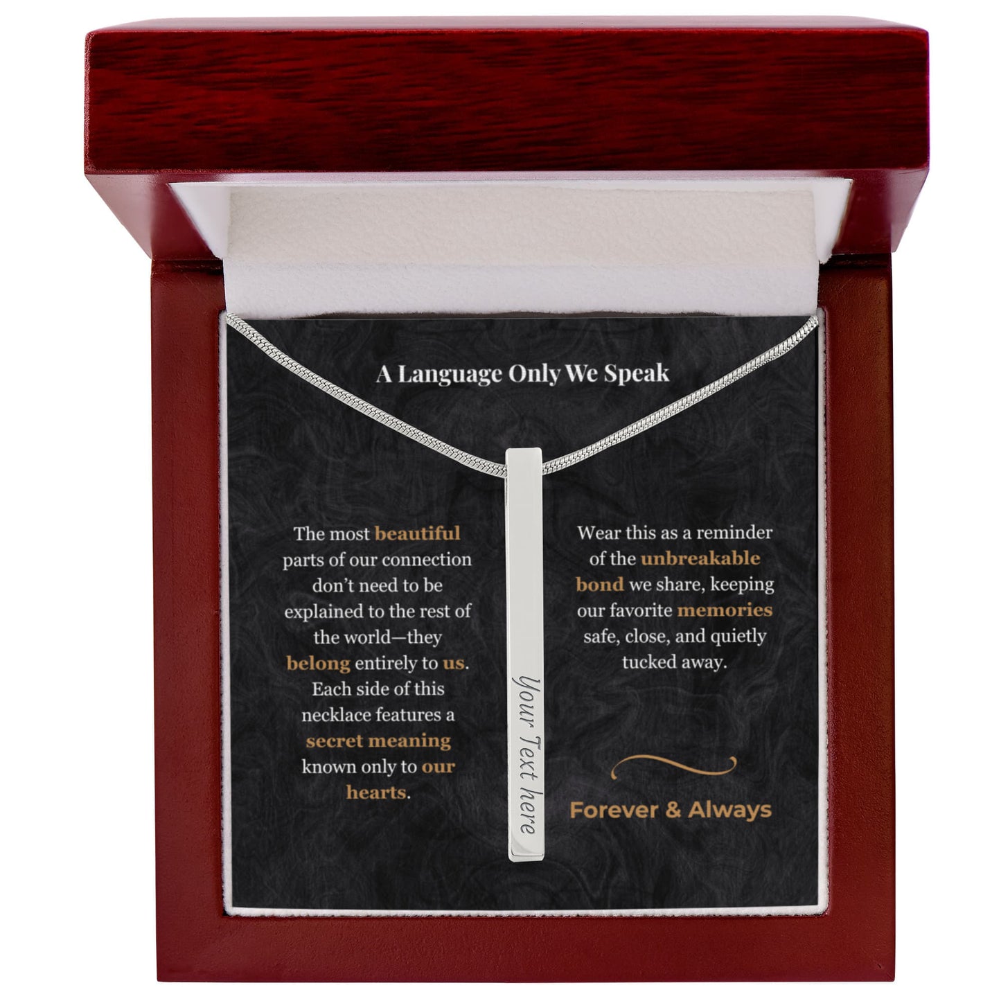 The "Hidden Meaning" Custom Acronym Vertical Bar Necklace