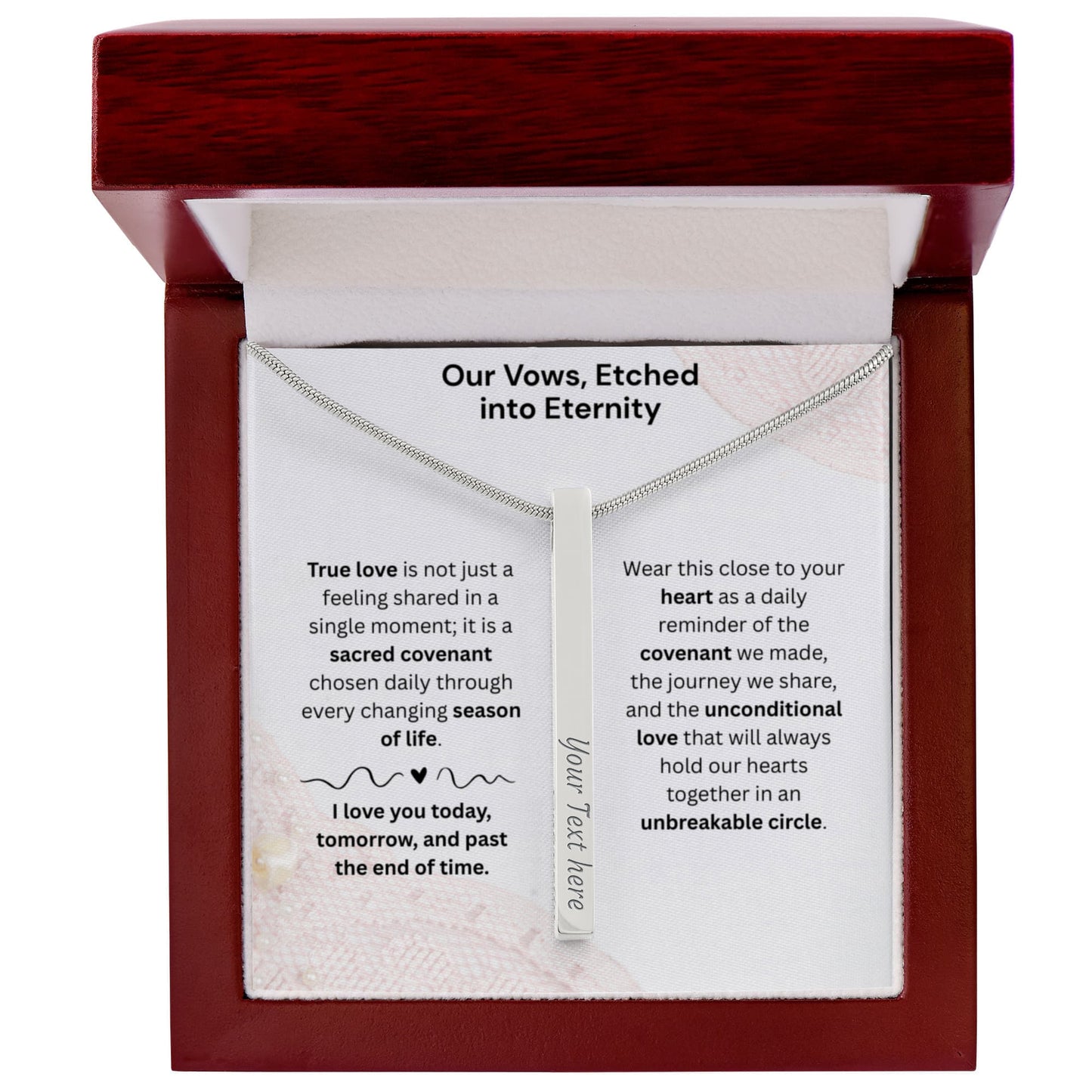 The "Modern Wedding Vow" Custom 4-Sided Anniversary Necklace