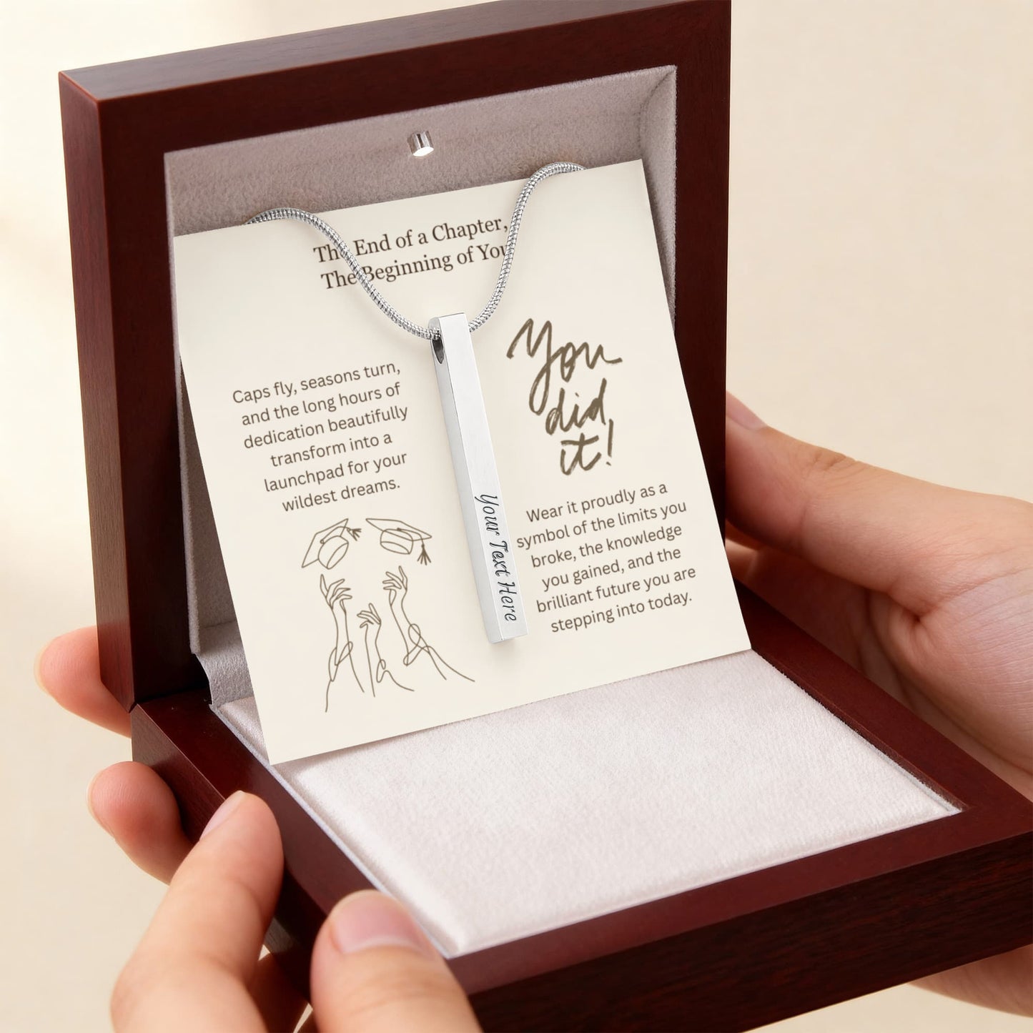 The "Graduation Milestone" Personalized Vertical Stick Necklace