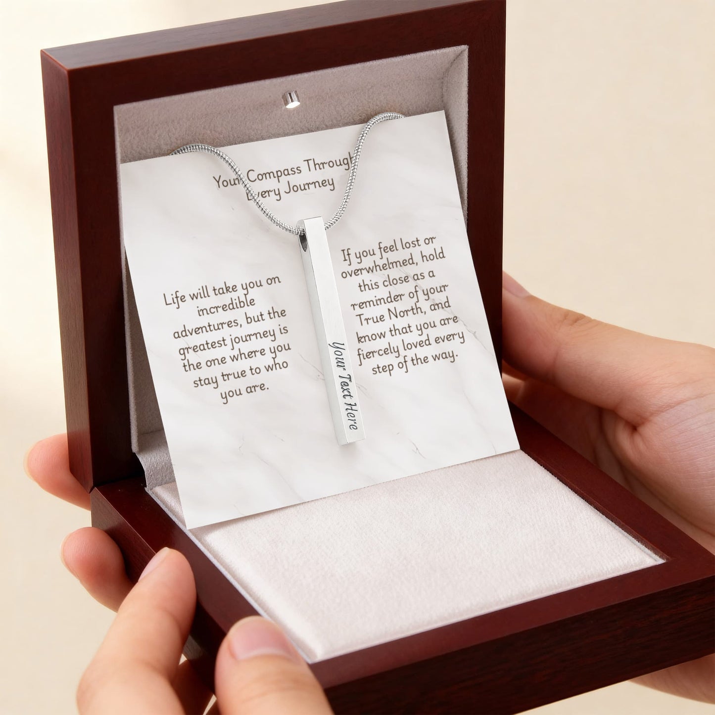 The "True North Compass" 4-Sided Necklace for Daughter