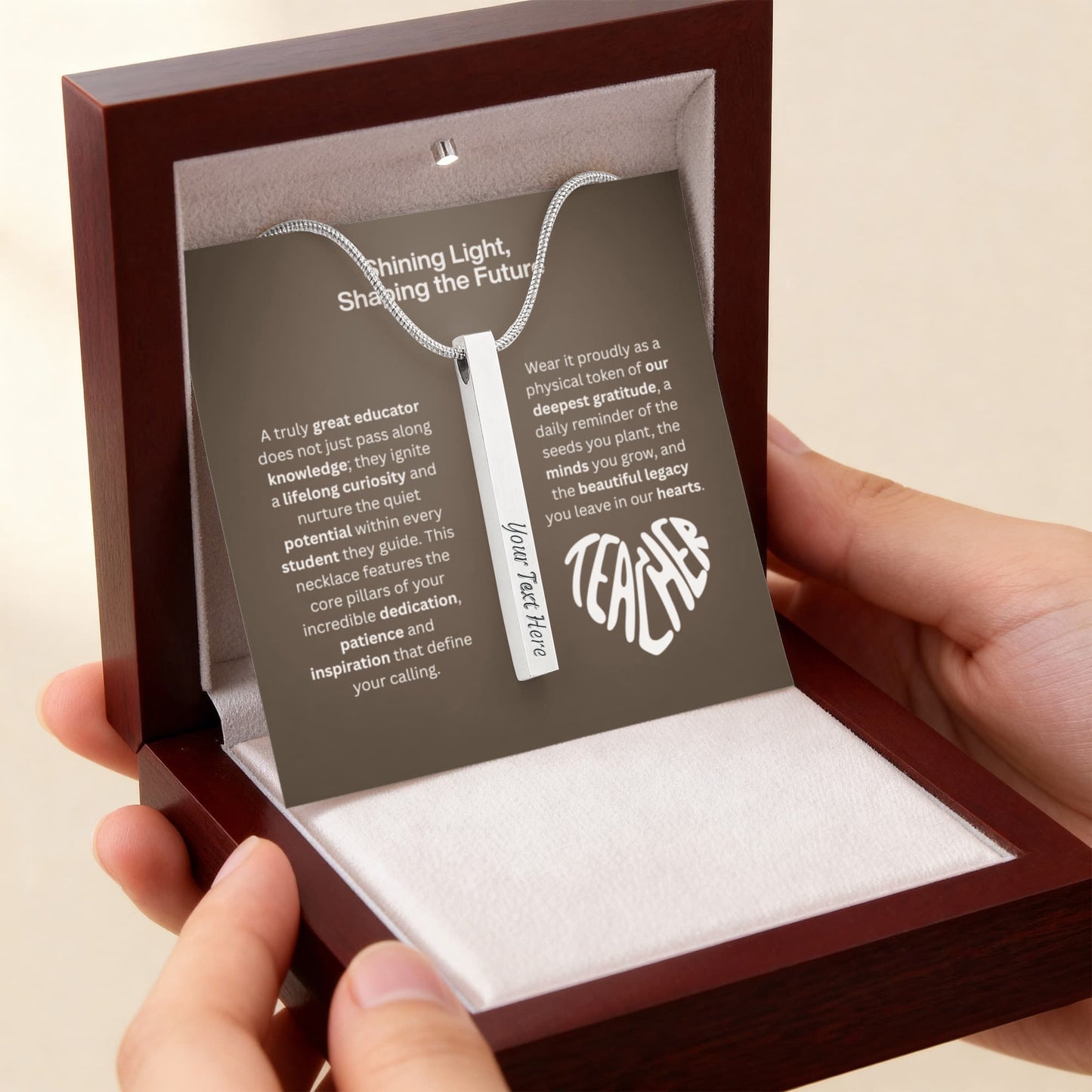 The "Teacher Appreciation" Personalized Vertical Stick Necklace