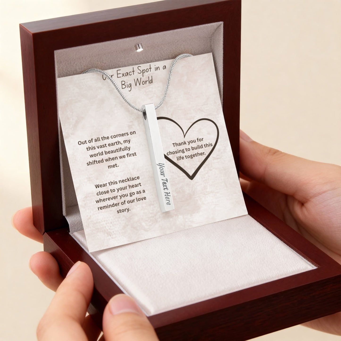 The "Love Coordinates" Custom 4-Sided GPS Location Necklace