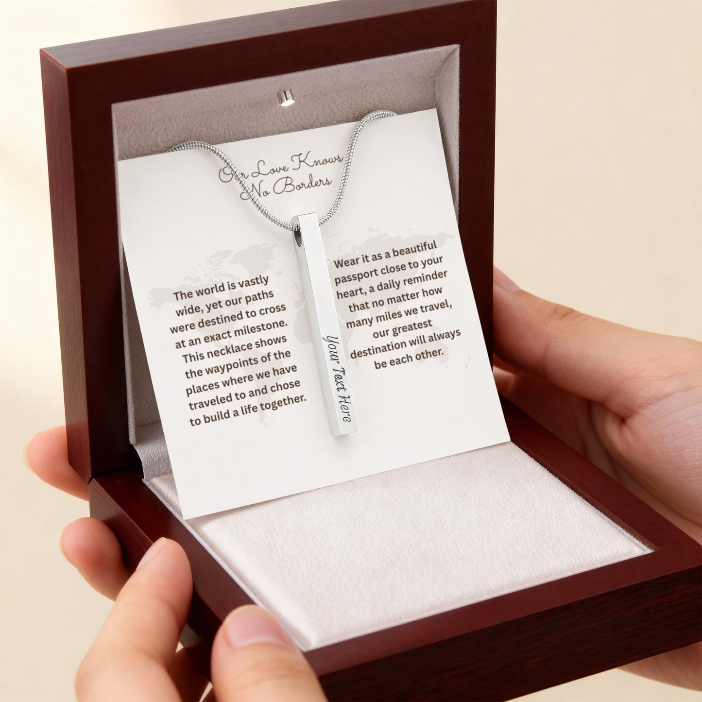 The "Global Love Story" Custom 4-Sided International Necklace
