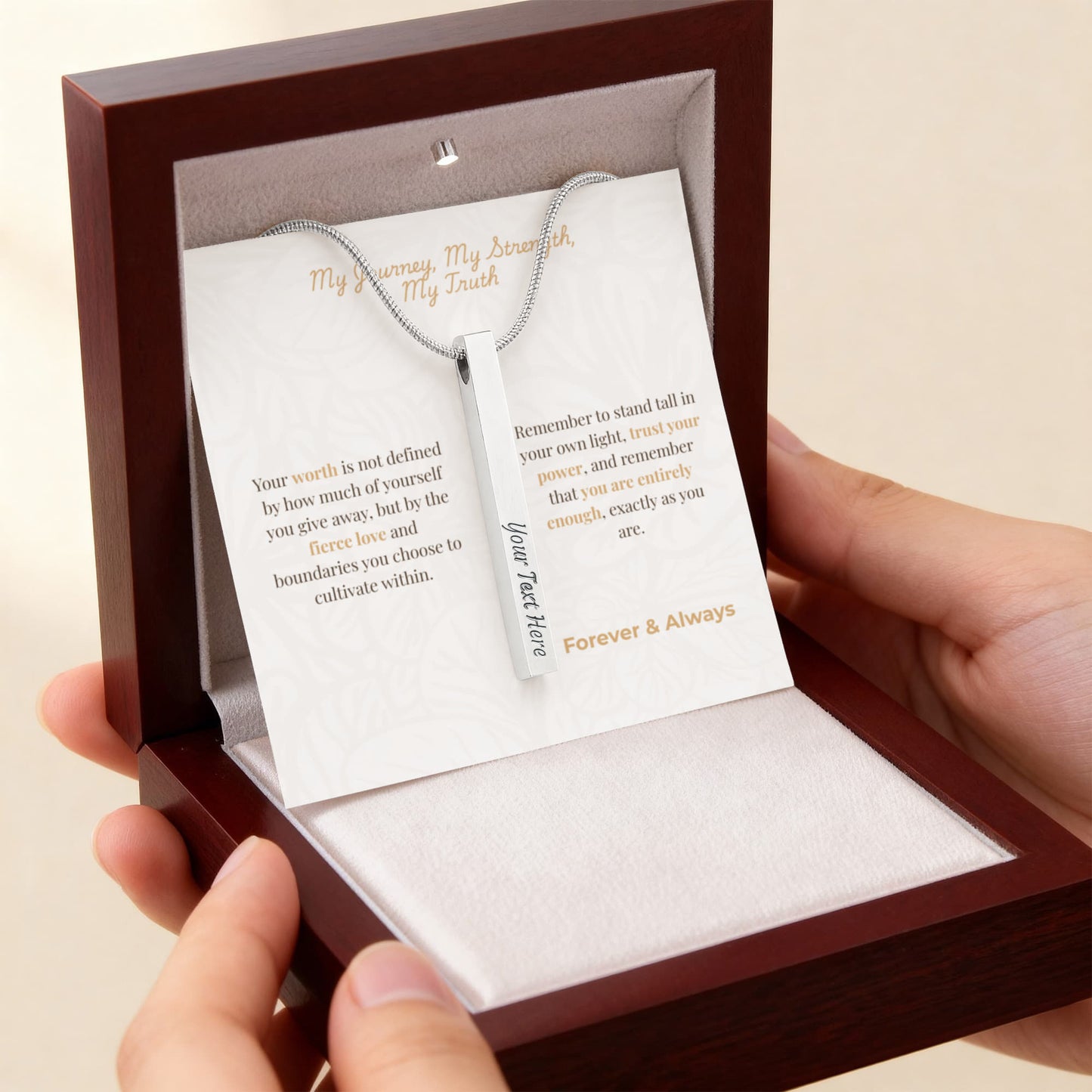 The "Self-Love Manifesto" Personalized Vertical Bar Necklace