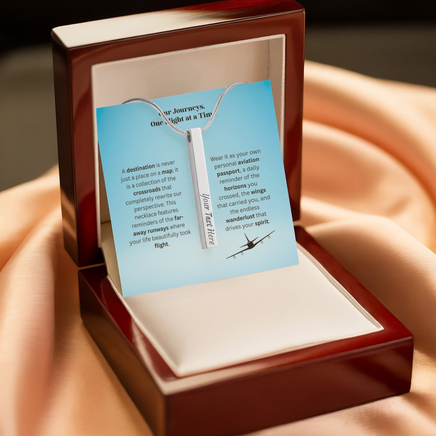 The "Airport IATA Code" Custom 4-Sided Flight Attendant Necklace
