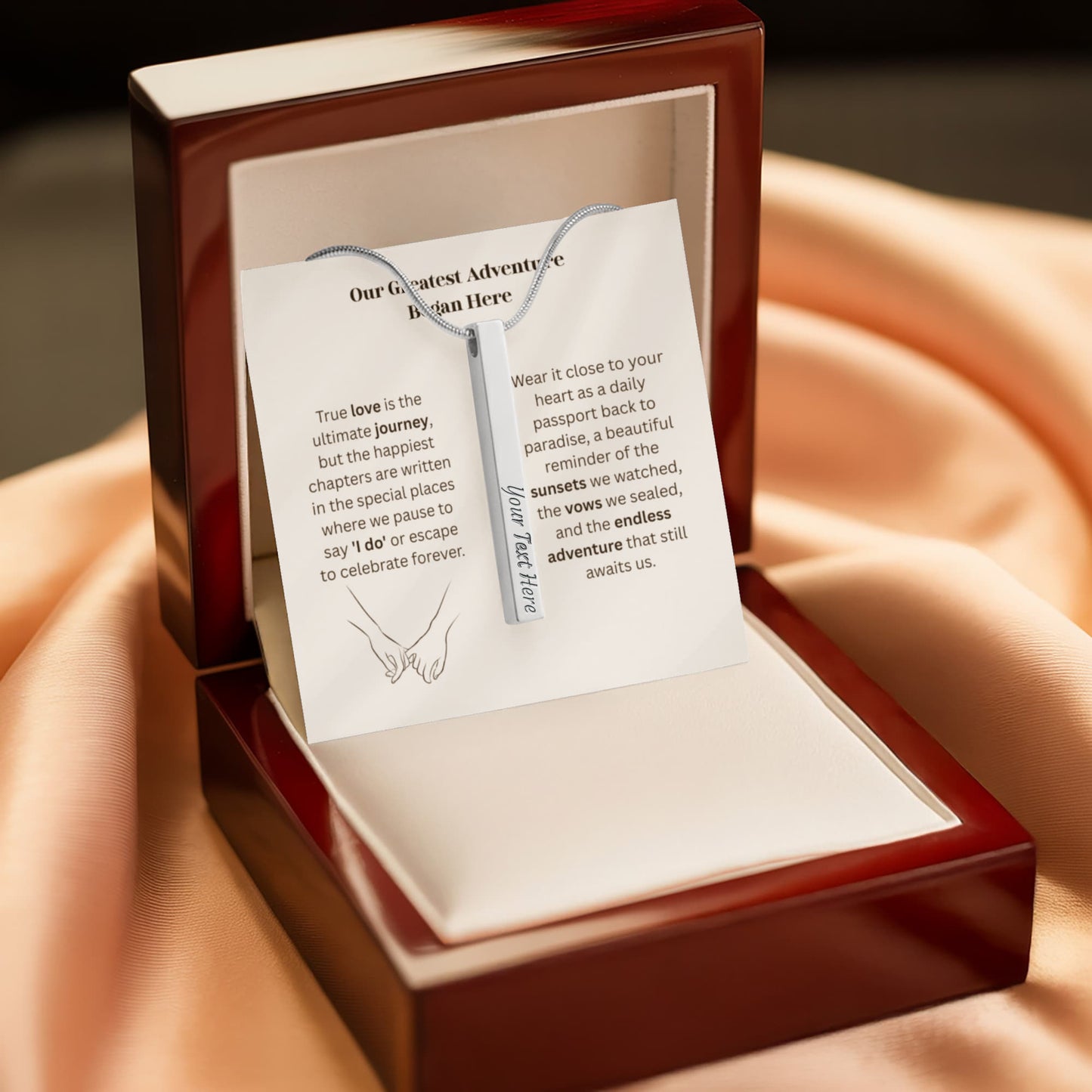 The "Destination Wedding" Custom 4-Sided Honeymoon Keepsake