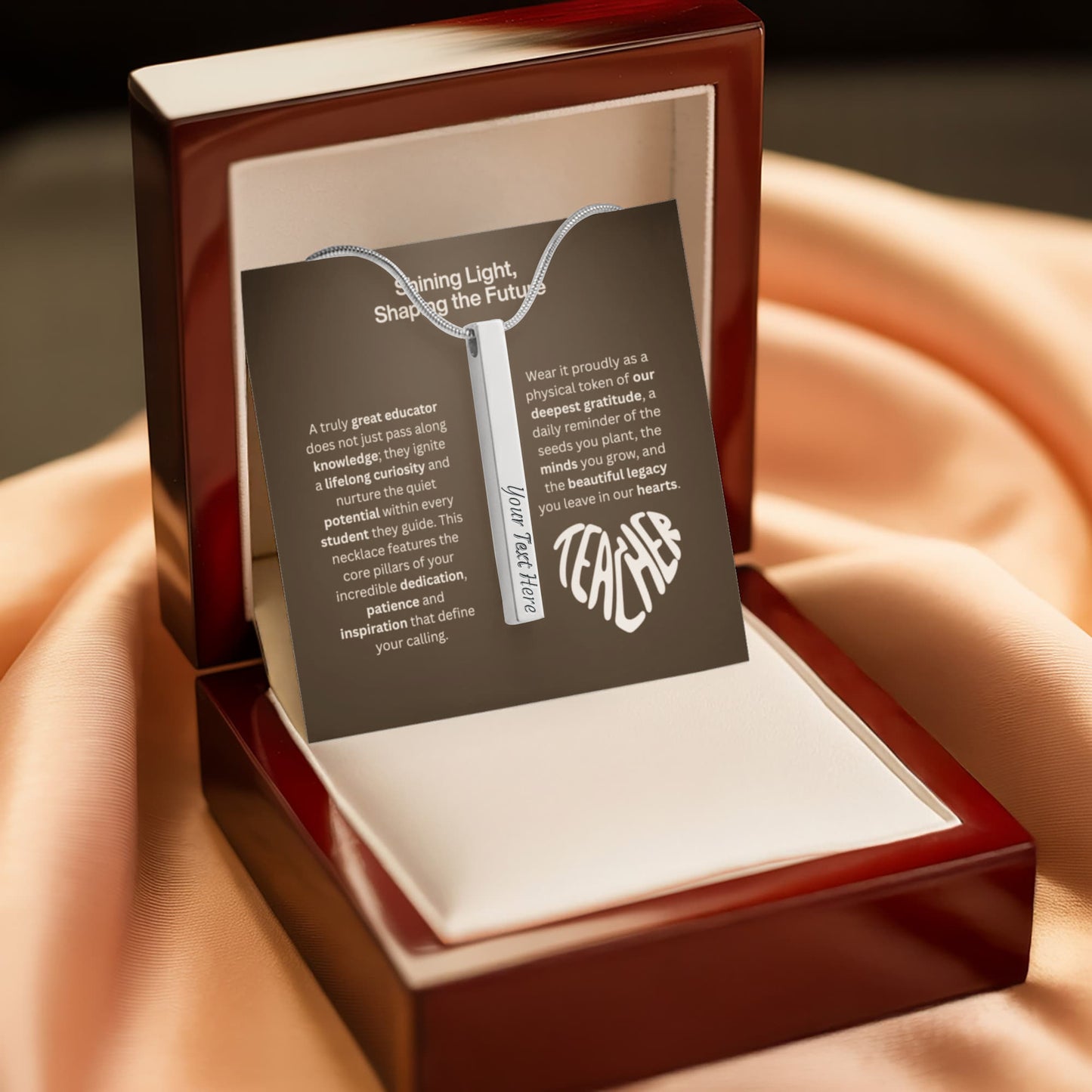 The "Teacher Appreciation" Personalized Vertical Stick Necklace
