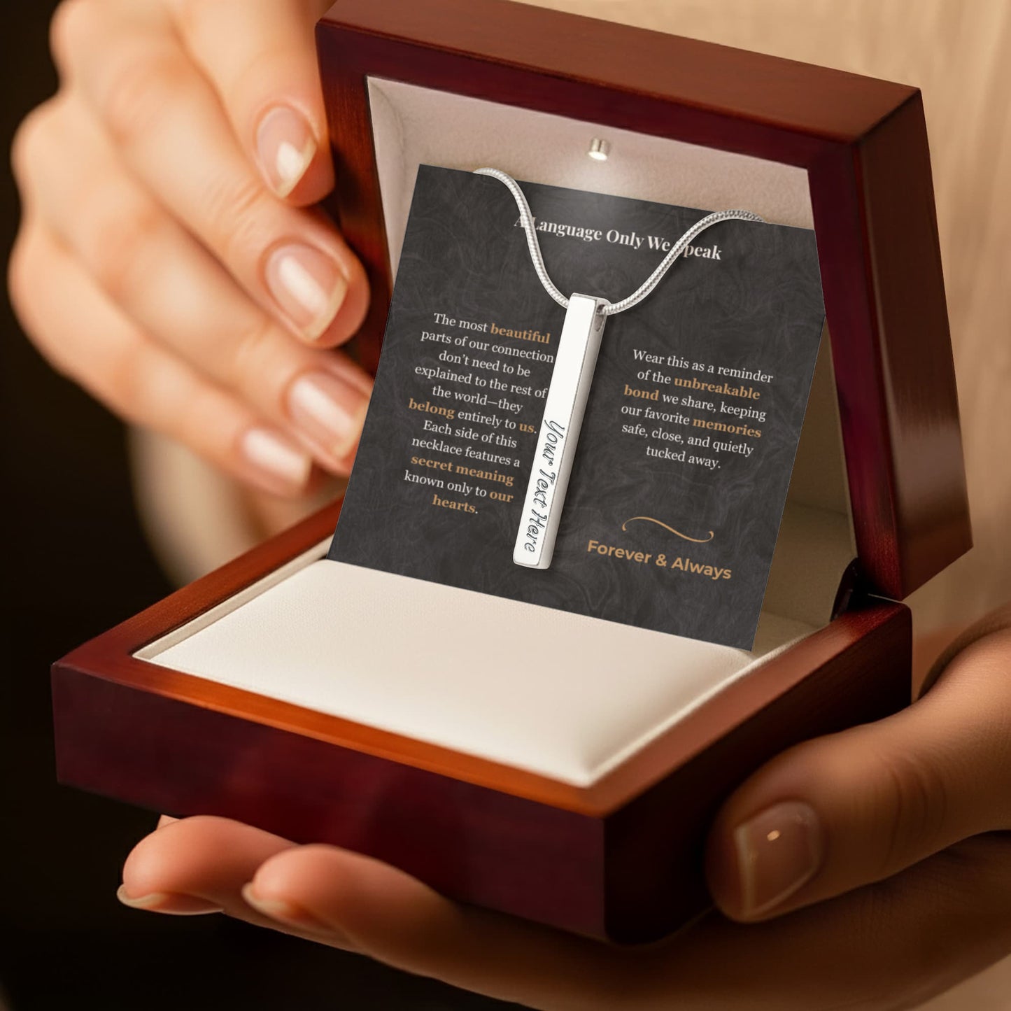 The "Hidden Meaning" Custom Acronym Vertical Bar Necklace