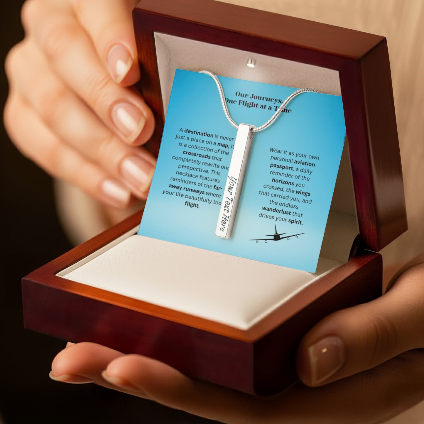 The "Airport IATA Code" Custom 4-Sided Flight Attendant Necklace