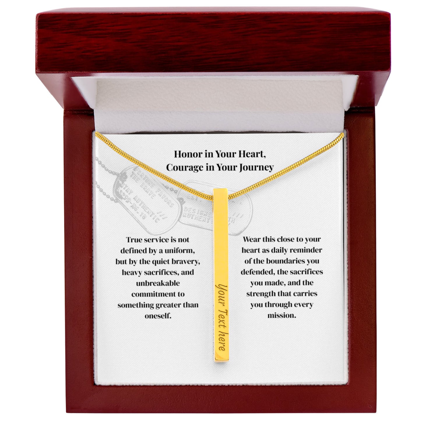 The "Military Pride" Custom 4-Sided Deployment Necklace