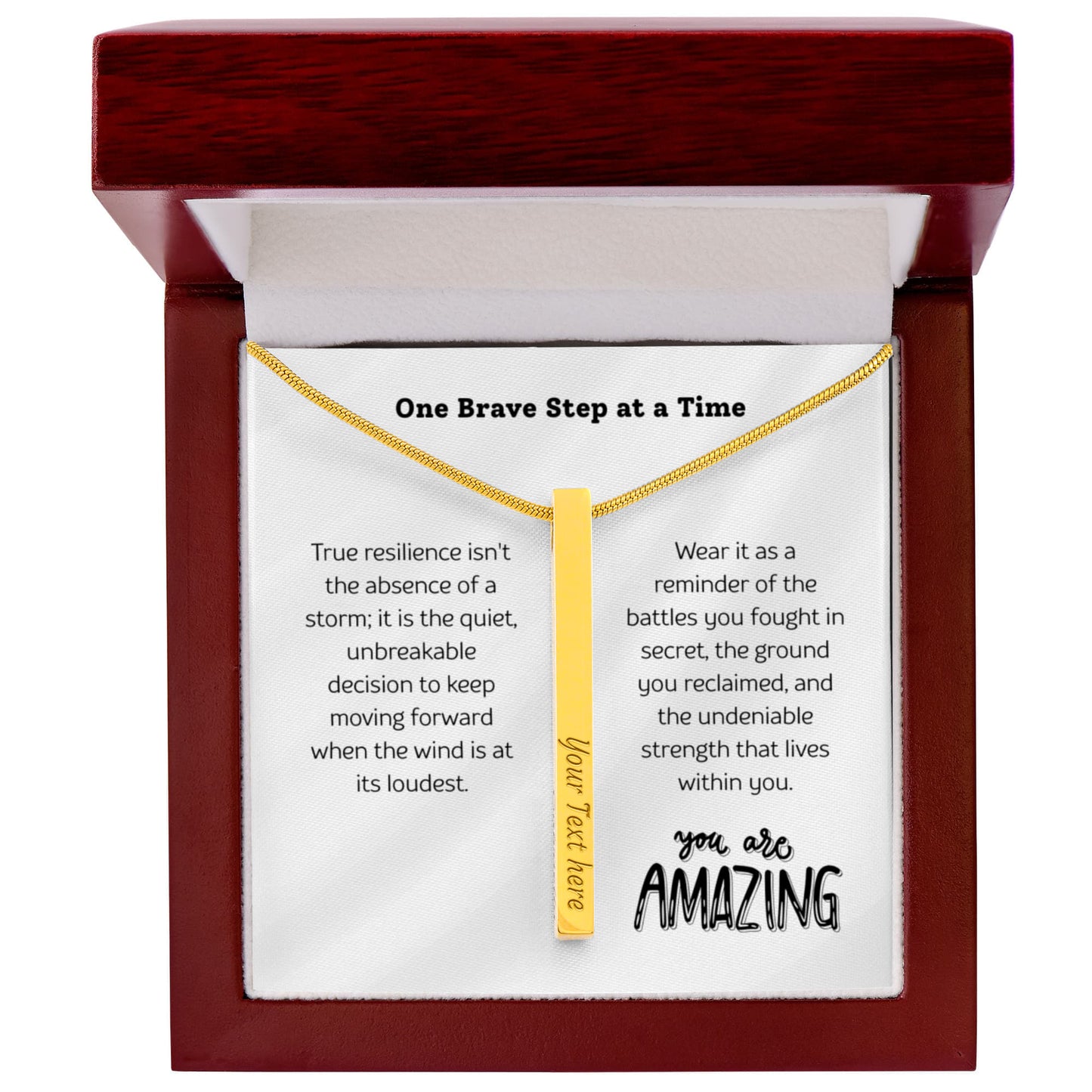 The "Recovery & Strength" Personalized Vertical Bar Necklace