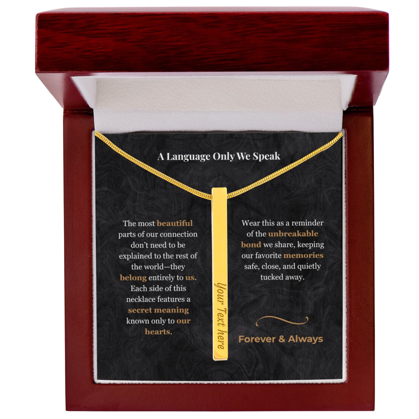 The "Hidden Meaning" Custom Acronym Vertical Bar Necklace