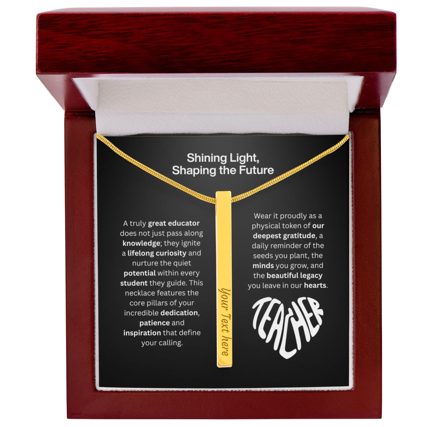 The "Teacher Appreciation" Personalized Vertical Stick Necklace