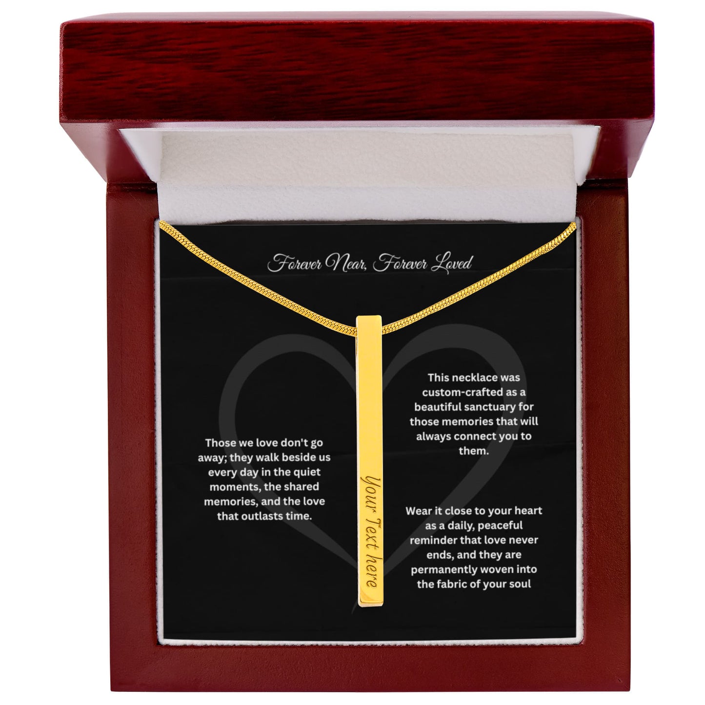 The "Always In My Heart" Memorial Vertical Bar Necklace