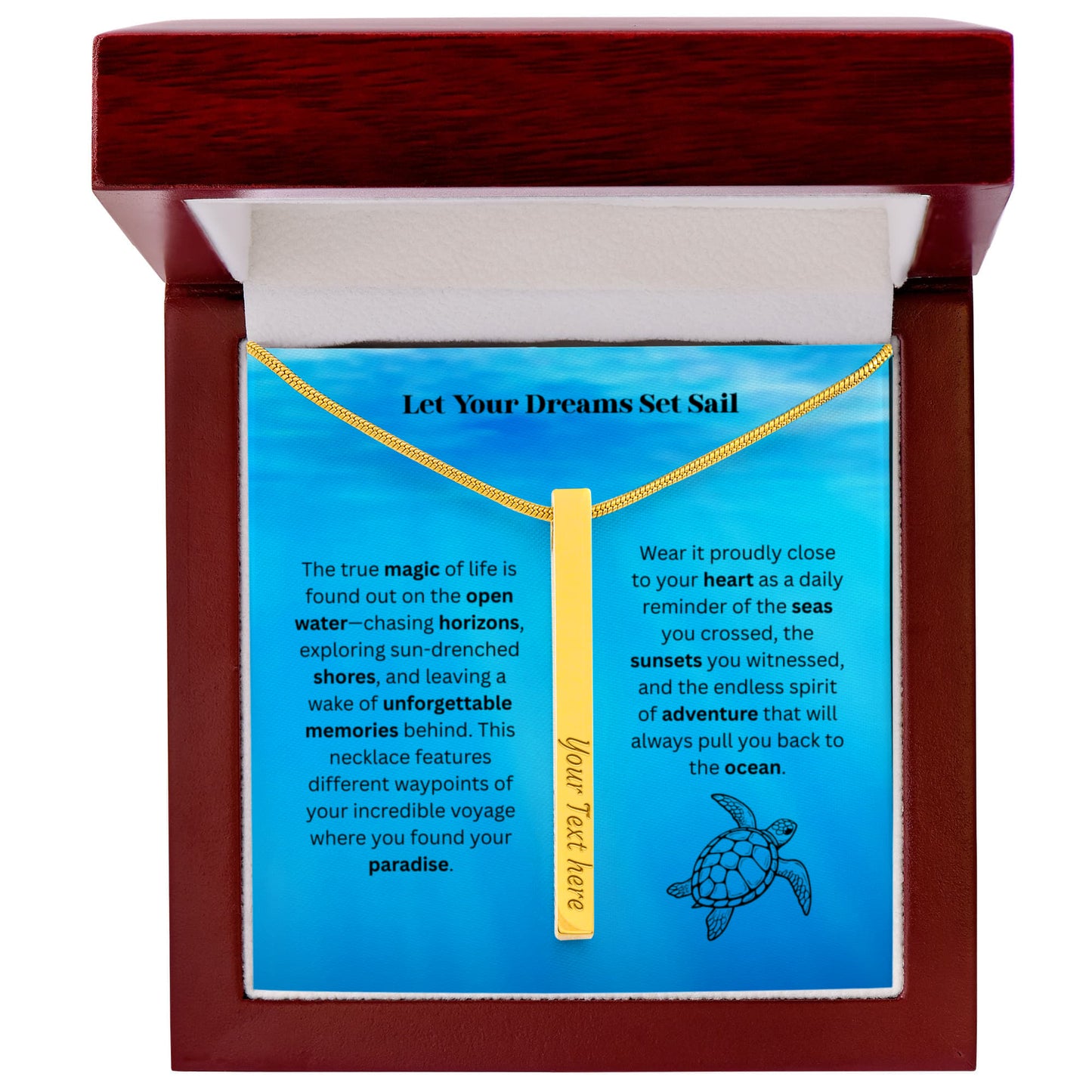 The "Cruise Itinerary" Custom 4-Sided Nautical Travel Necklace
