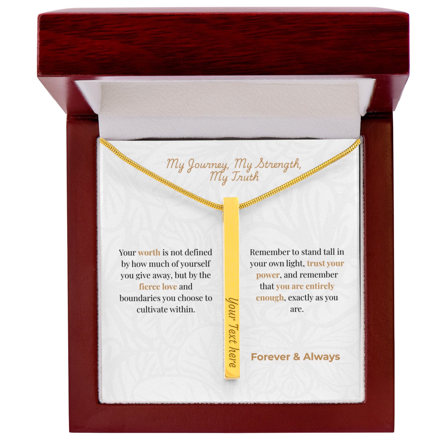 The "Self-Love Manifesto" Personalized Vertical Bar Necklace