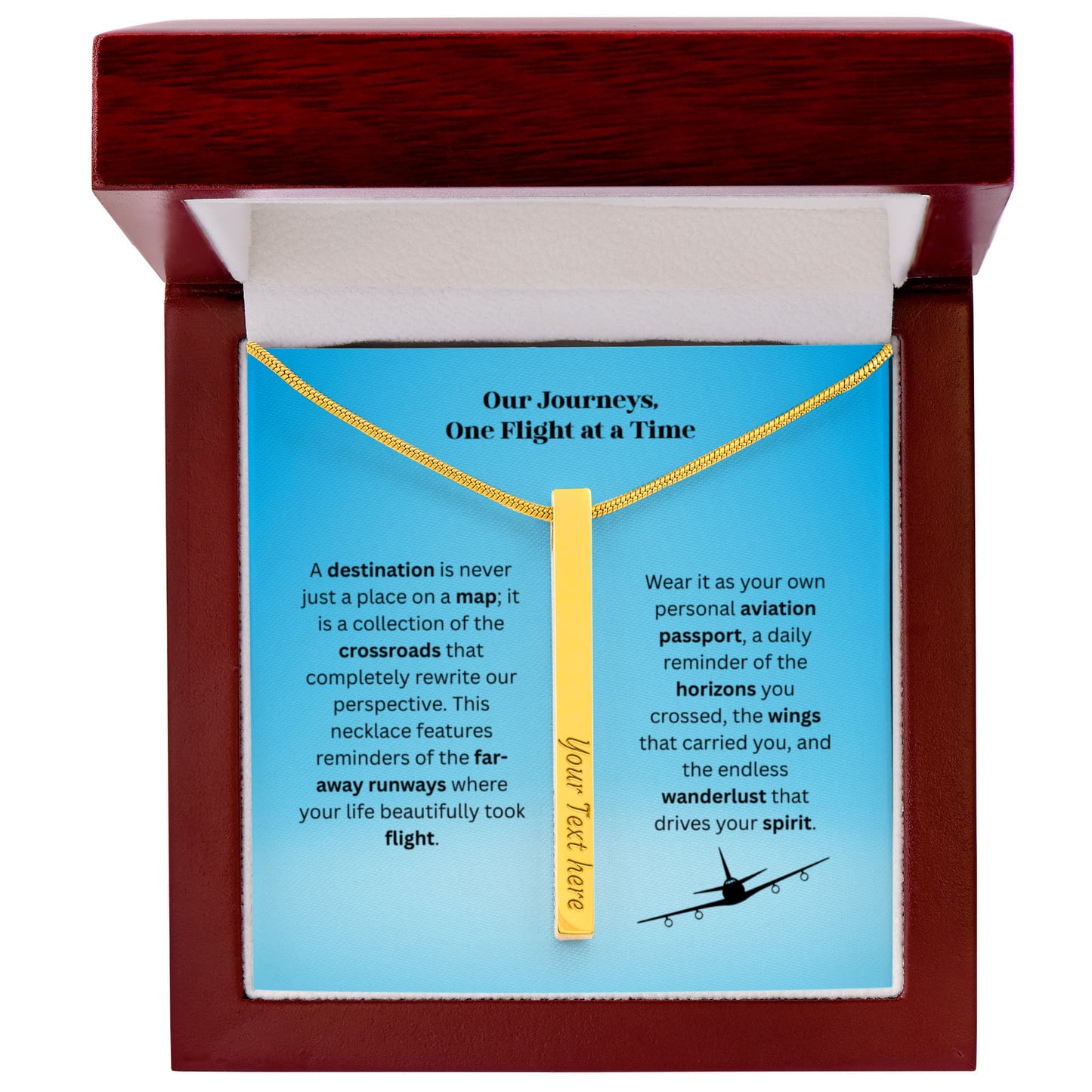 The "Airport IATA Code" Custom 4-Sided Flight Attendant Necklace