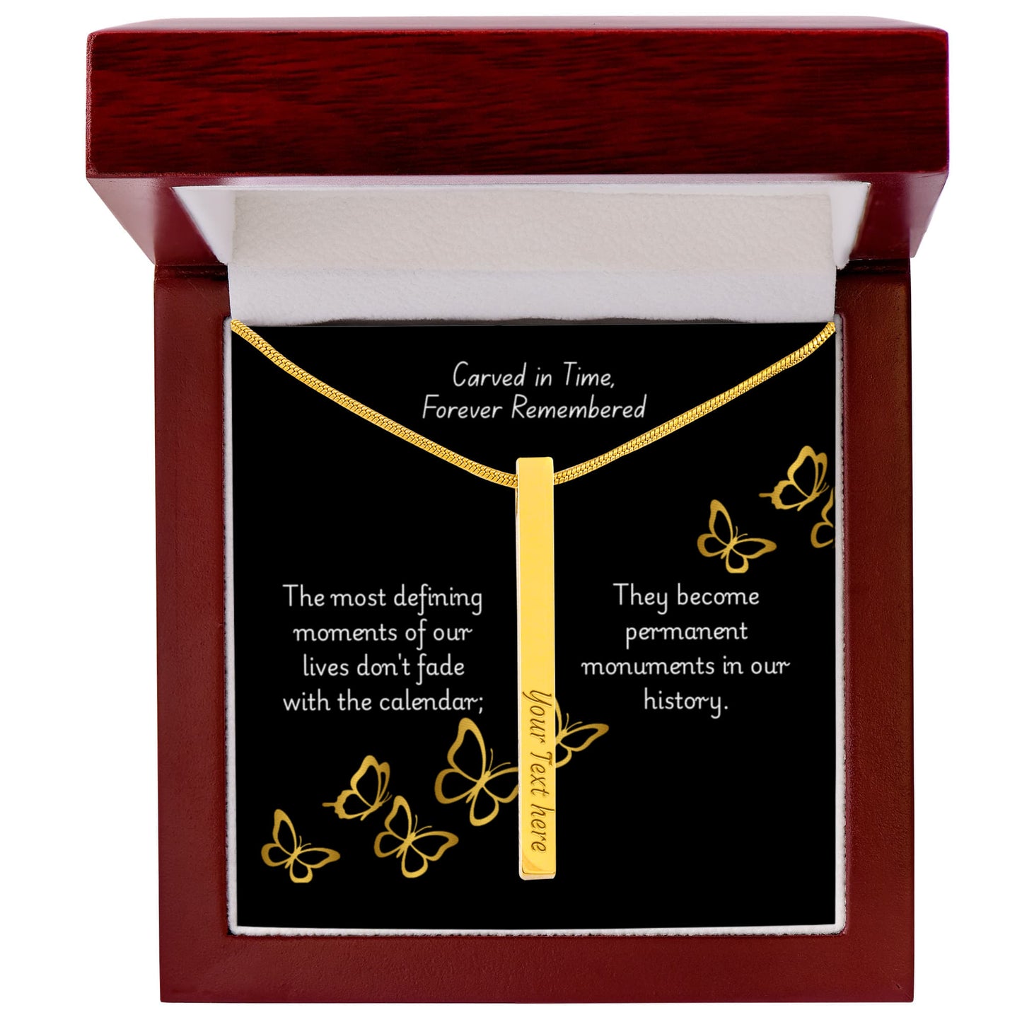 The "Roman Numeral Milestone" Engraved Vertical Stick Necklace
