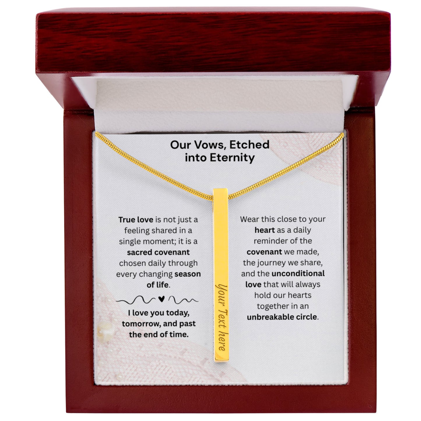 The "Modern Wedding Vow" Custom 4-Sided Anniversary Necklace