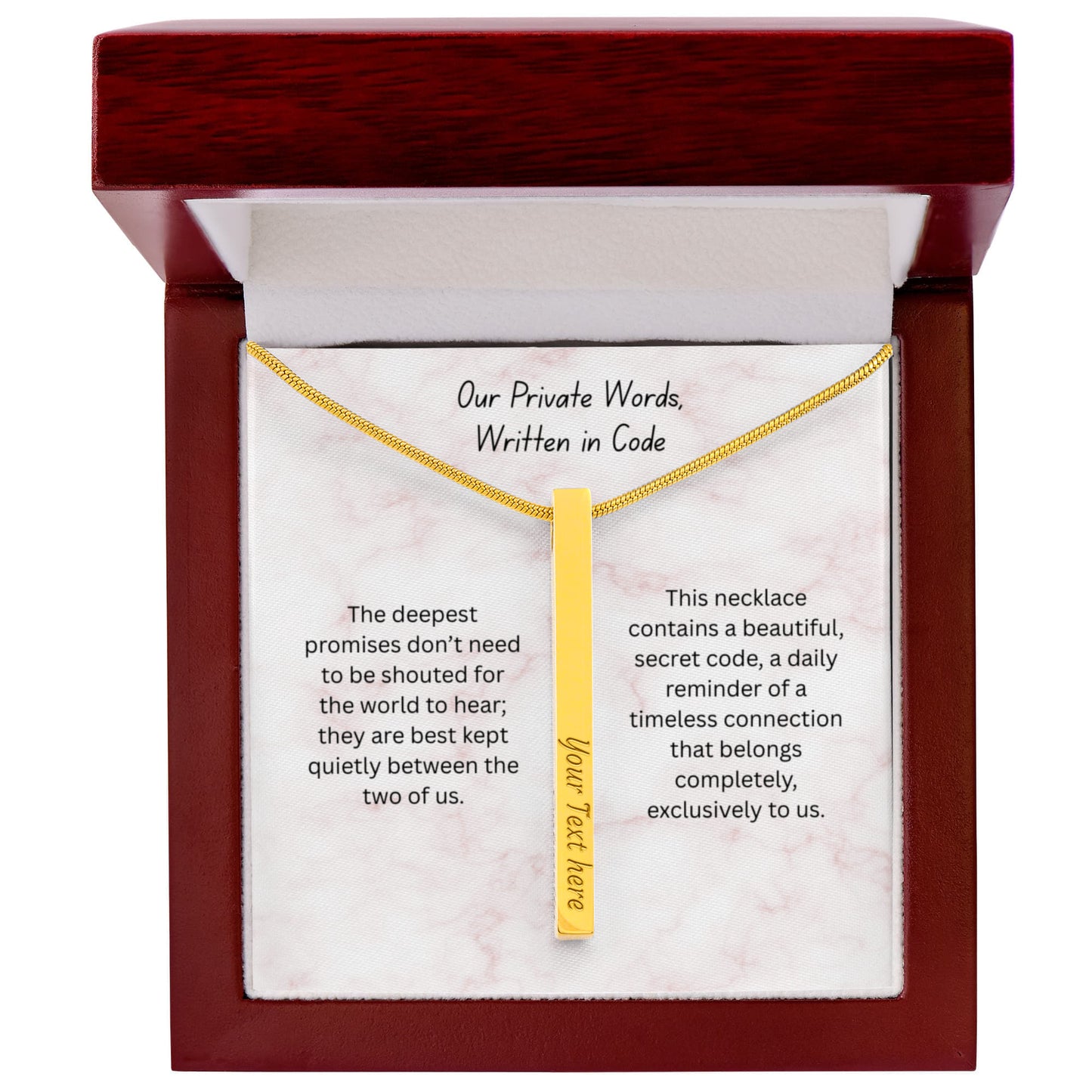 The "Secret Code Acronym" Custom 4-Sided Romantic Necklace