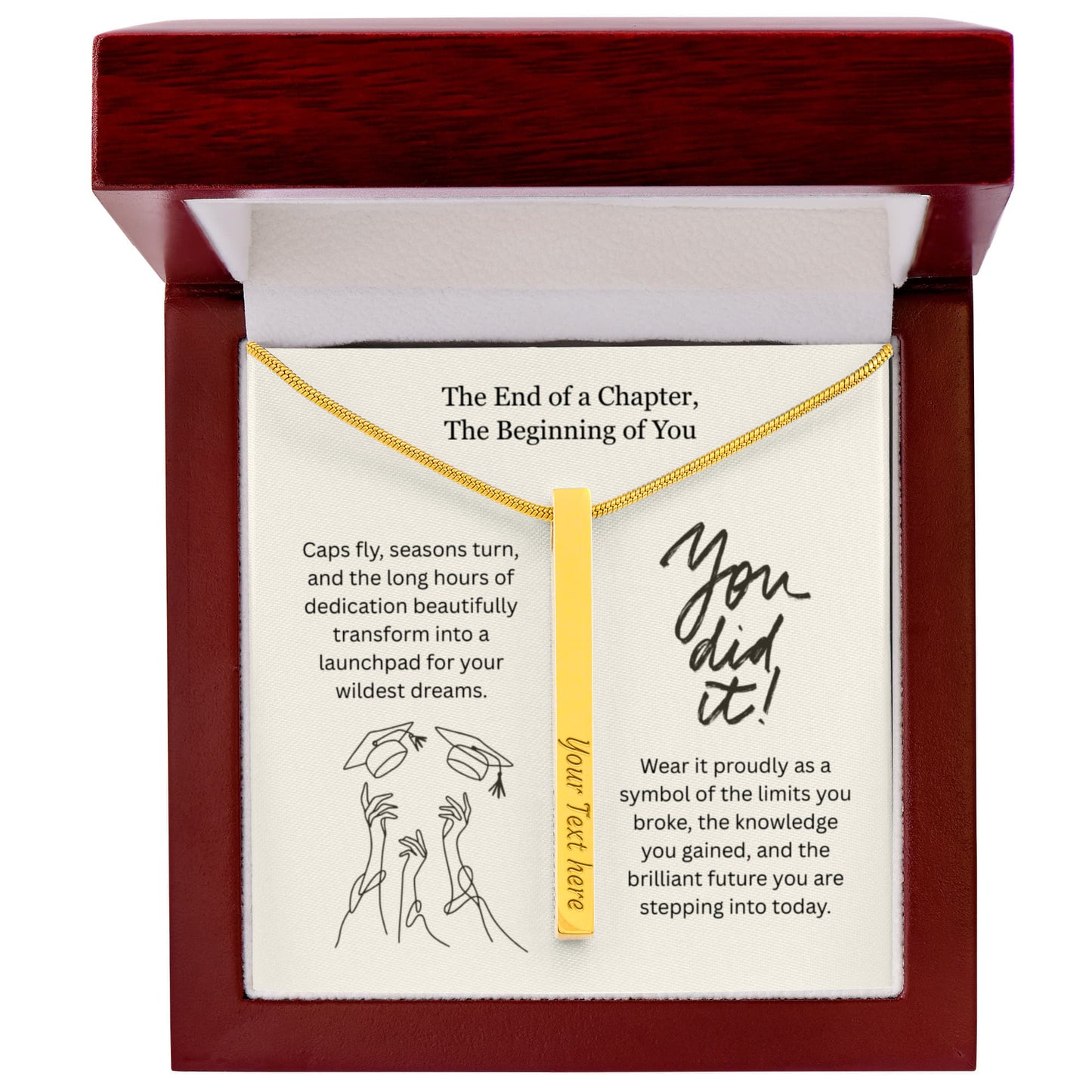 The "Graduation Milestone" Personalized Vertical Stick Necklace