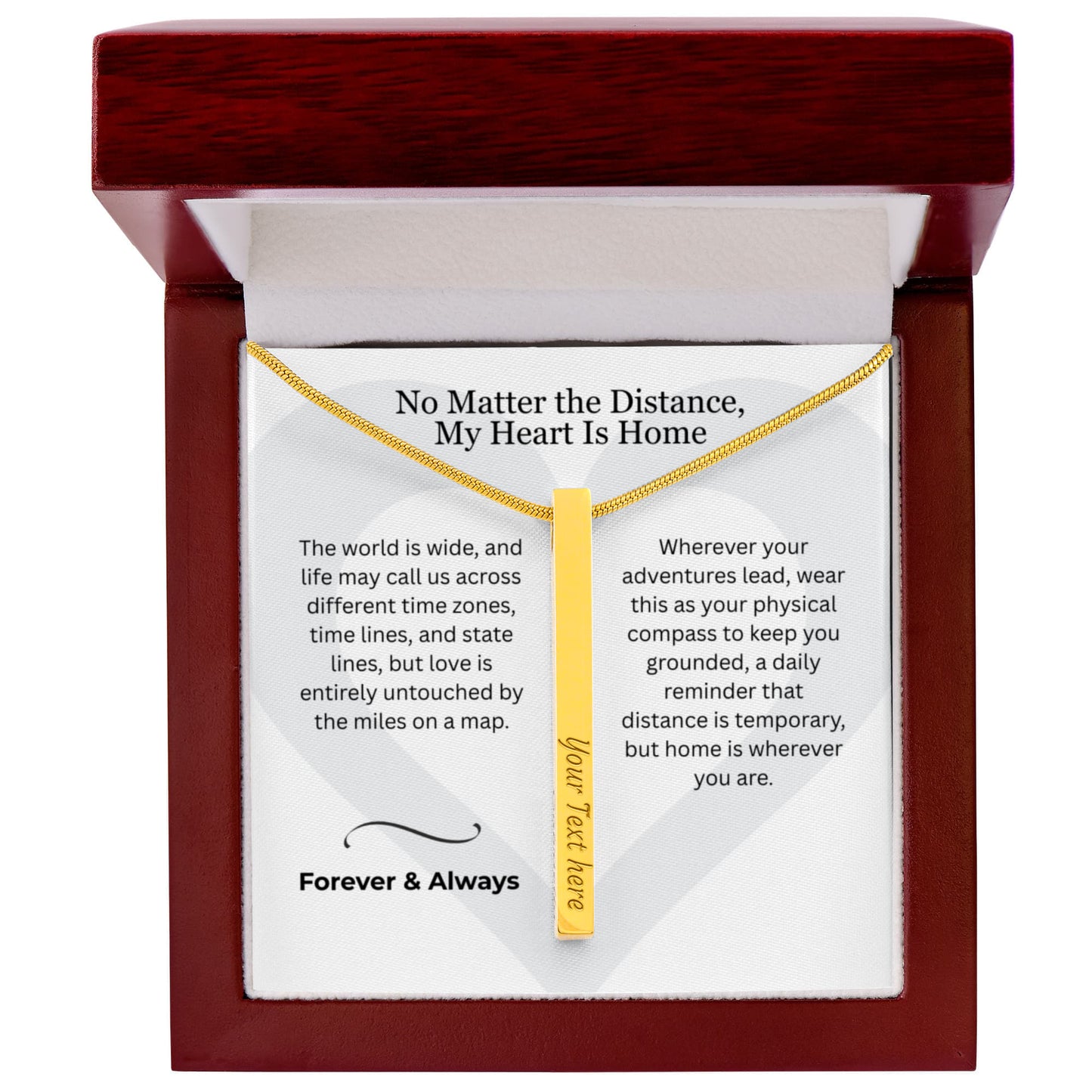 The "Long-Distance Home" Custom 4-Sided Relocation Necklace