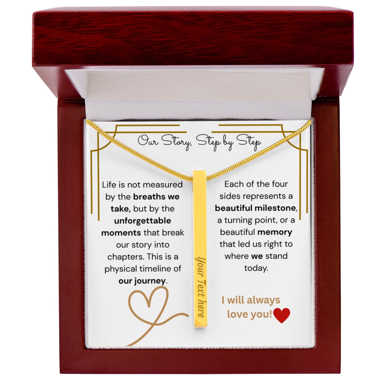 The "Relationship Timeline" 4-Sided Engraved Necklace