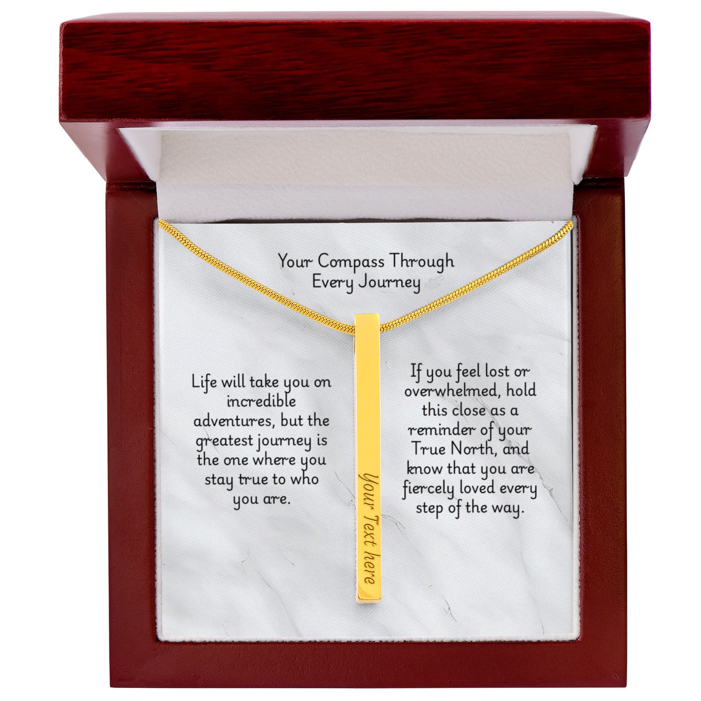 The "True North Compass" 4-Sided Necklace for Daughter