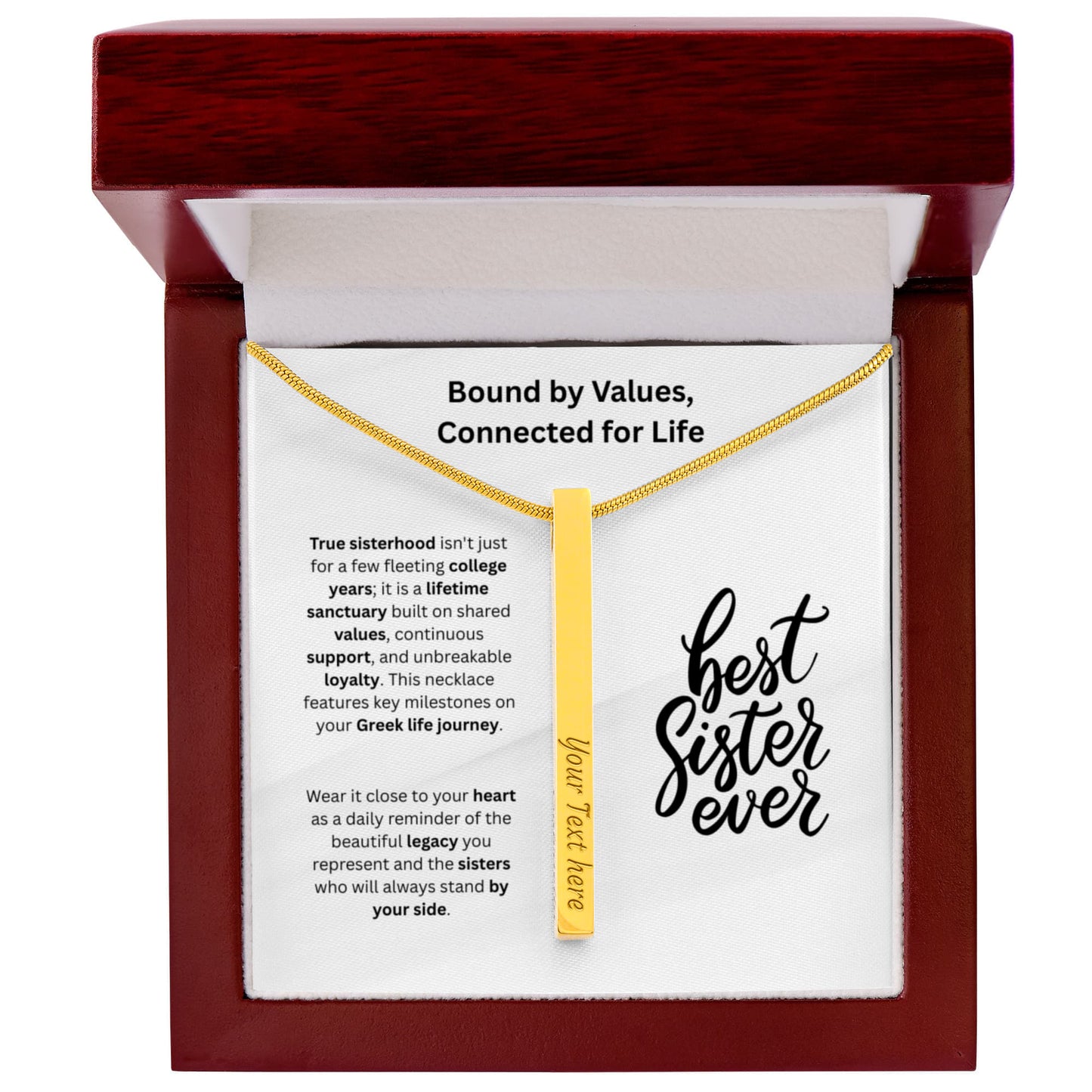 The "Sorority Sisterhood" Custom 4-Sided Greek Life Necklace
