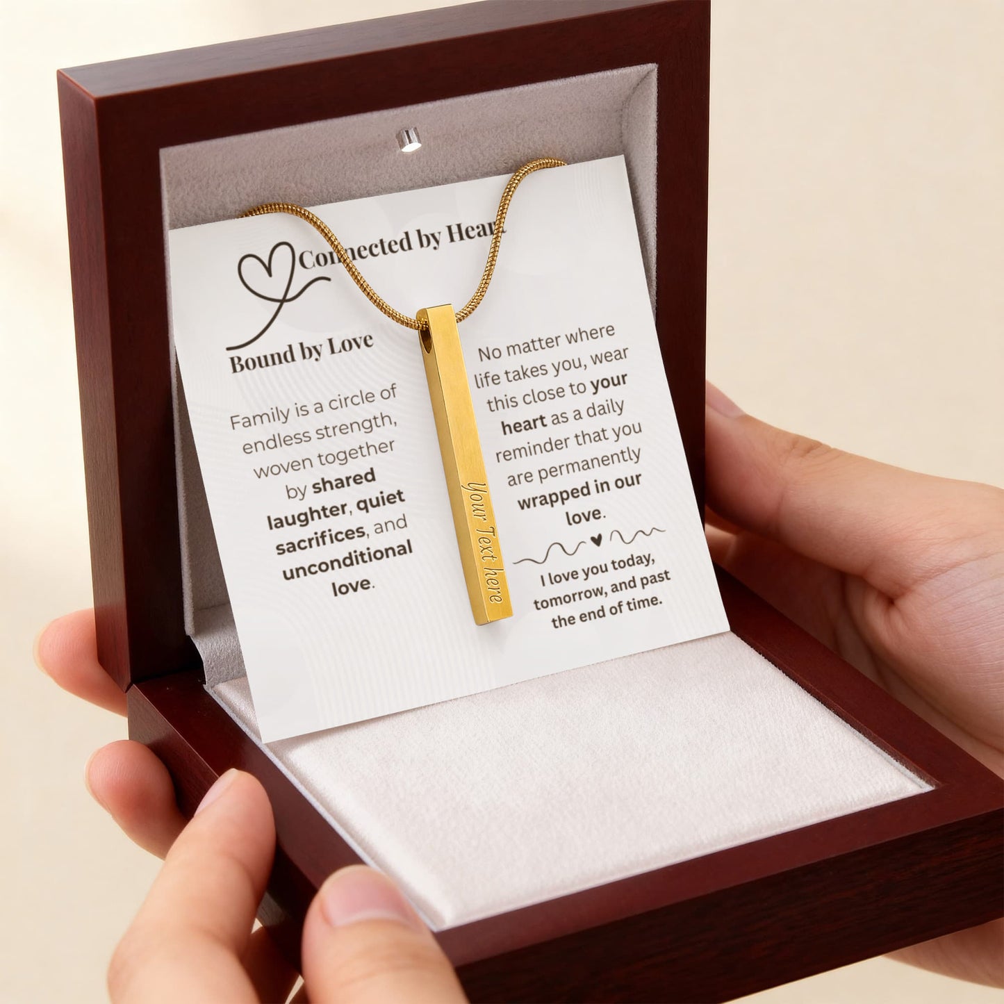 The "Family Bond" Personalized 4-Sided Necklace for Wife