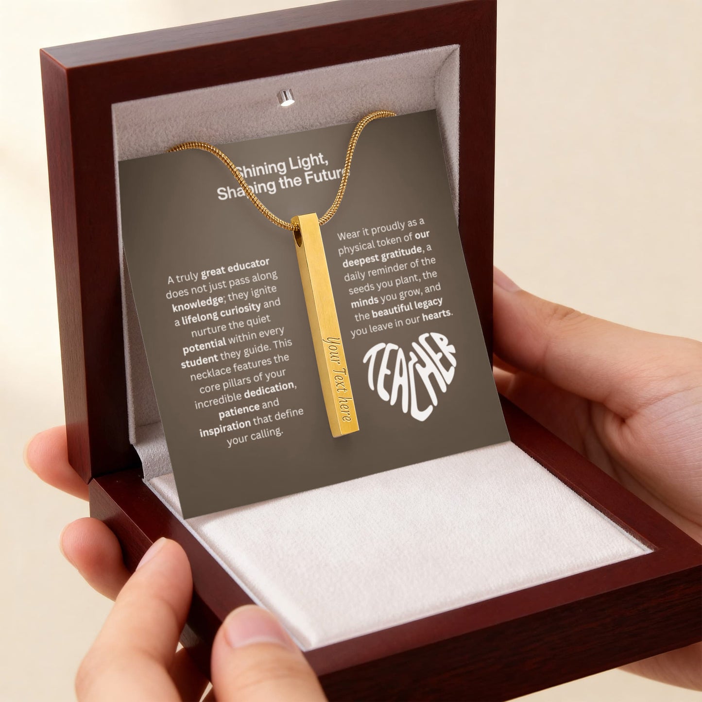 The "Teacher Appreciation" Personalized Vertical Stick Necklace