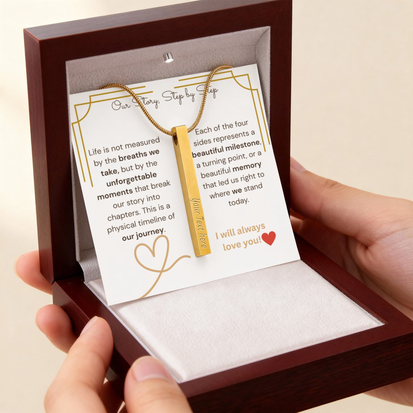 The "Relationship Timeline" 4-Sided Engraved Necklace