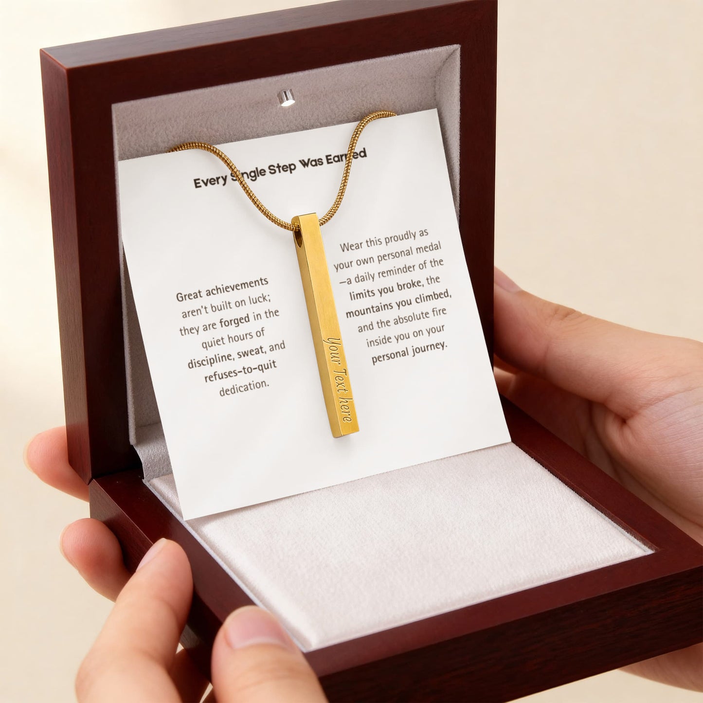 The "Goal Getter" Personalized 4-Sided Fitness Necklace