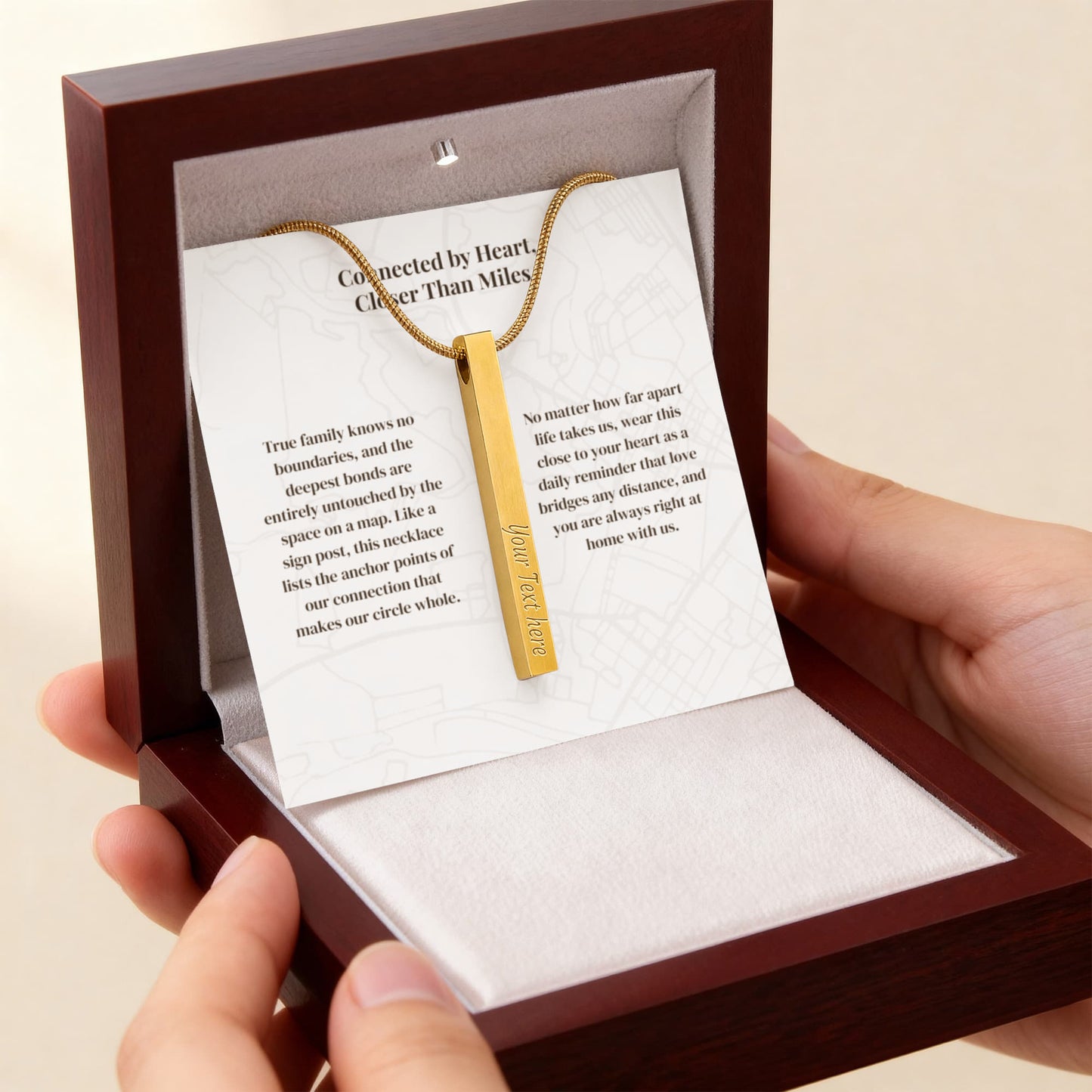 The "Long-Distance Family" Custom 4-Sided Name Necklace