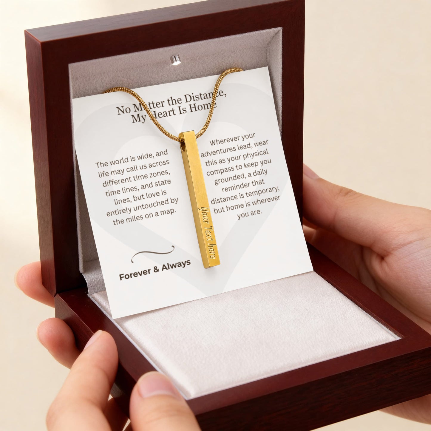 The "Long-Distance Home" Custom 4-Sided Relocation Necklace