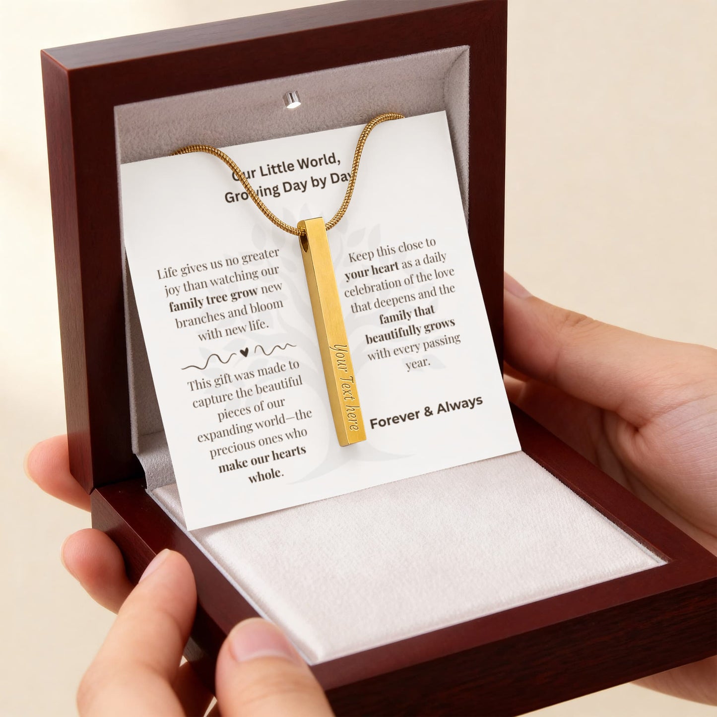 The "Growing Family" 4-Sided Name Necklace for Mom