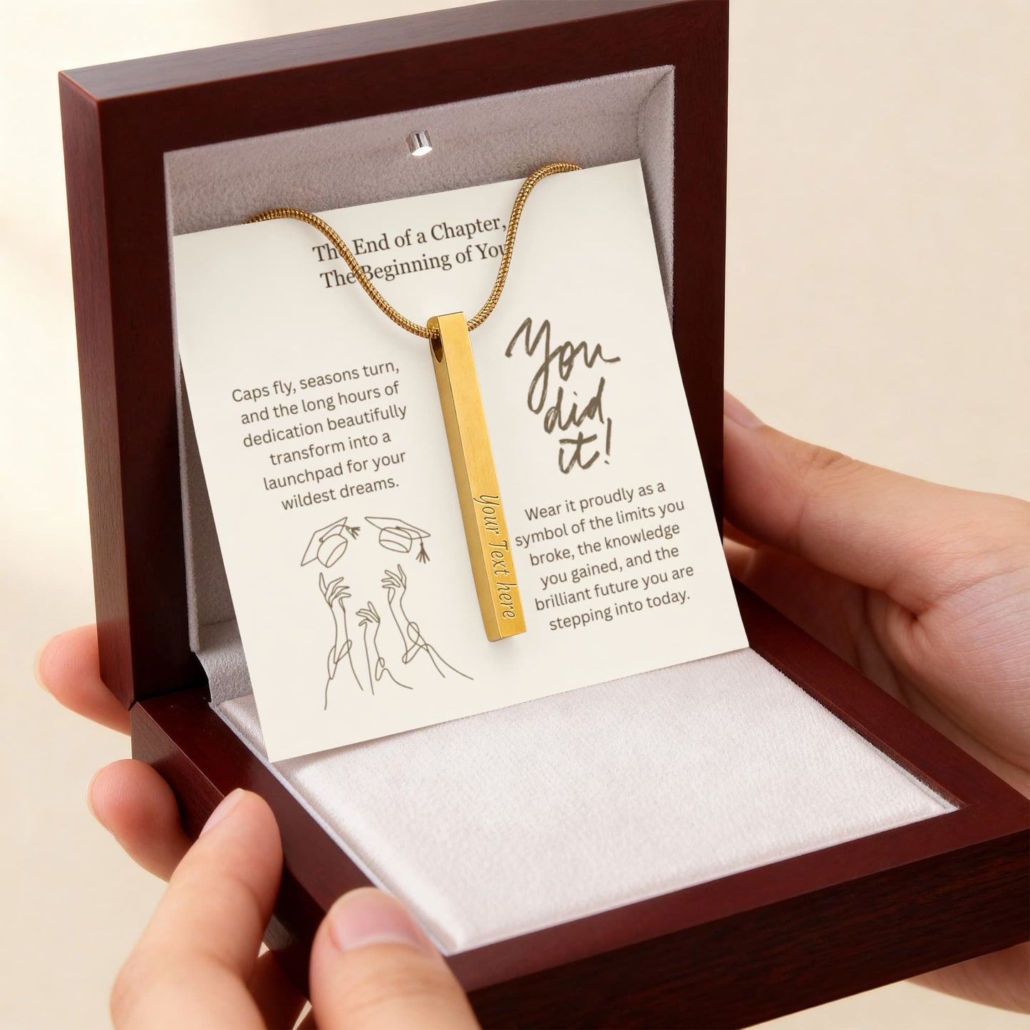 The "Graduation Milestone" Personalized Vertical Stick Necklace