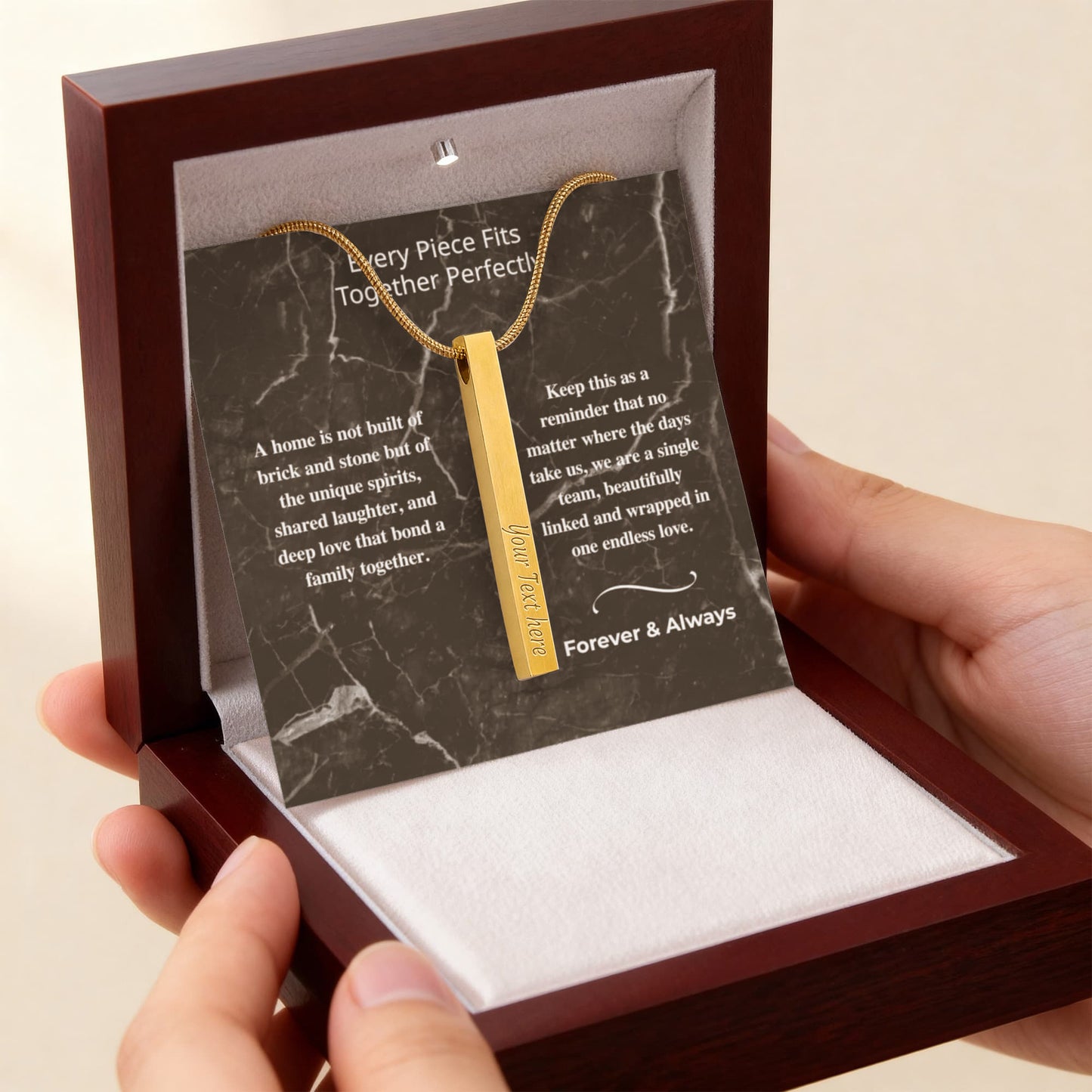 The "Whole Family Grid" Personalized 4-Sided Name Necklace
