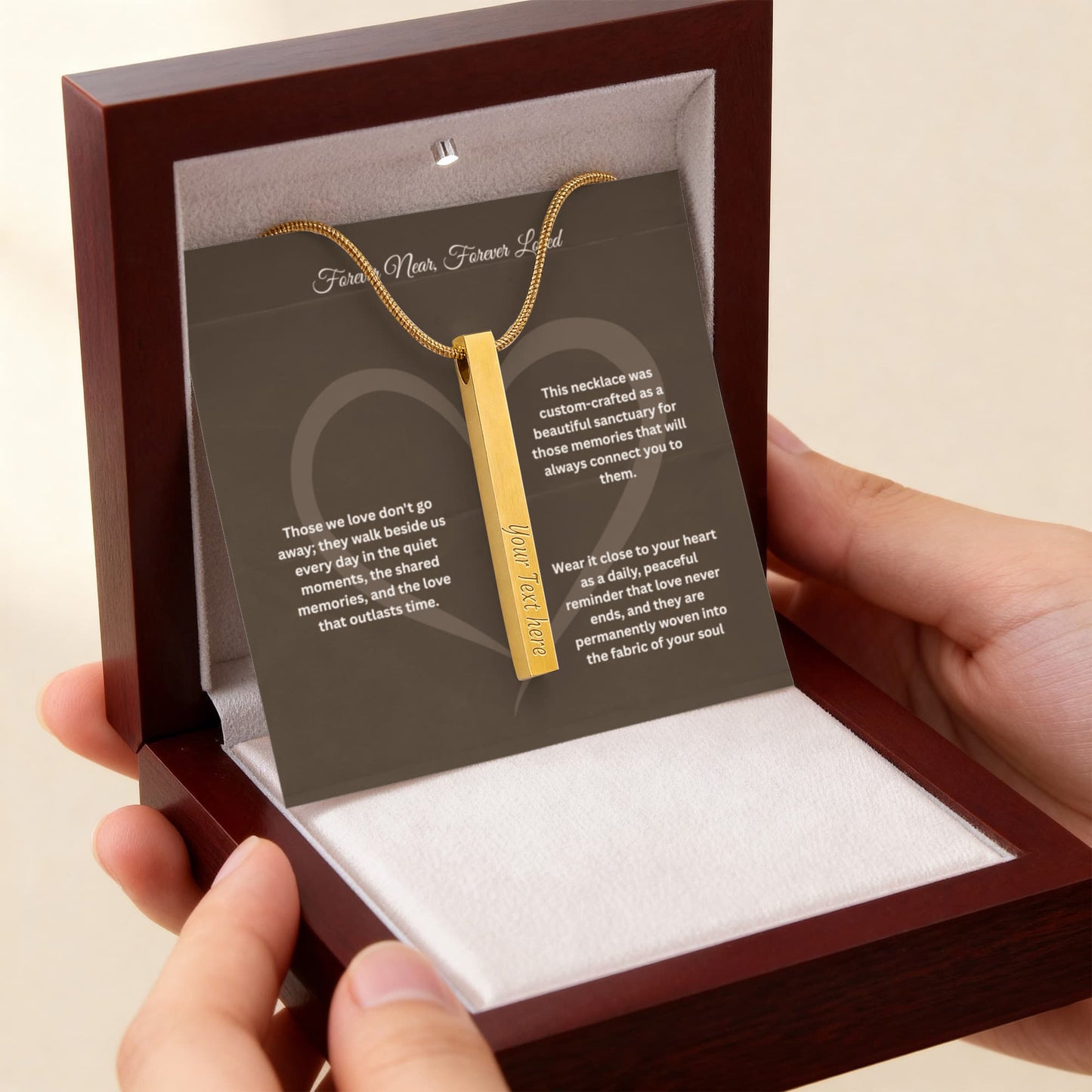 The "Always In My Heart" Memorial Vertical Bar Necklace