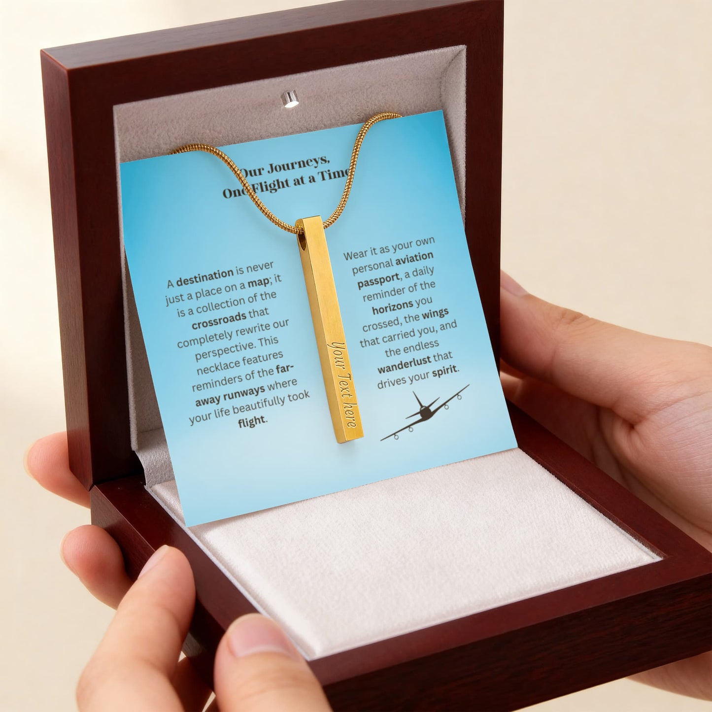 The "Airport IATA Code" Custom 4-Sided Flight Attendant Necklace