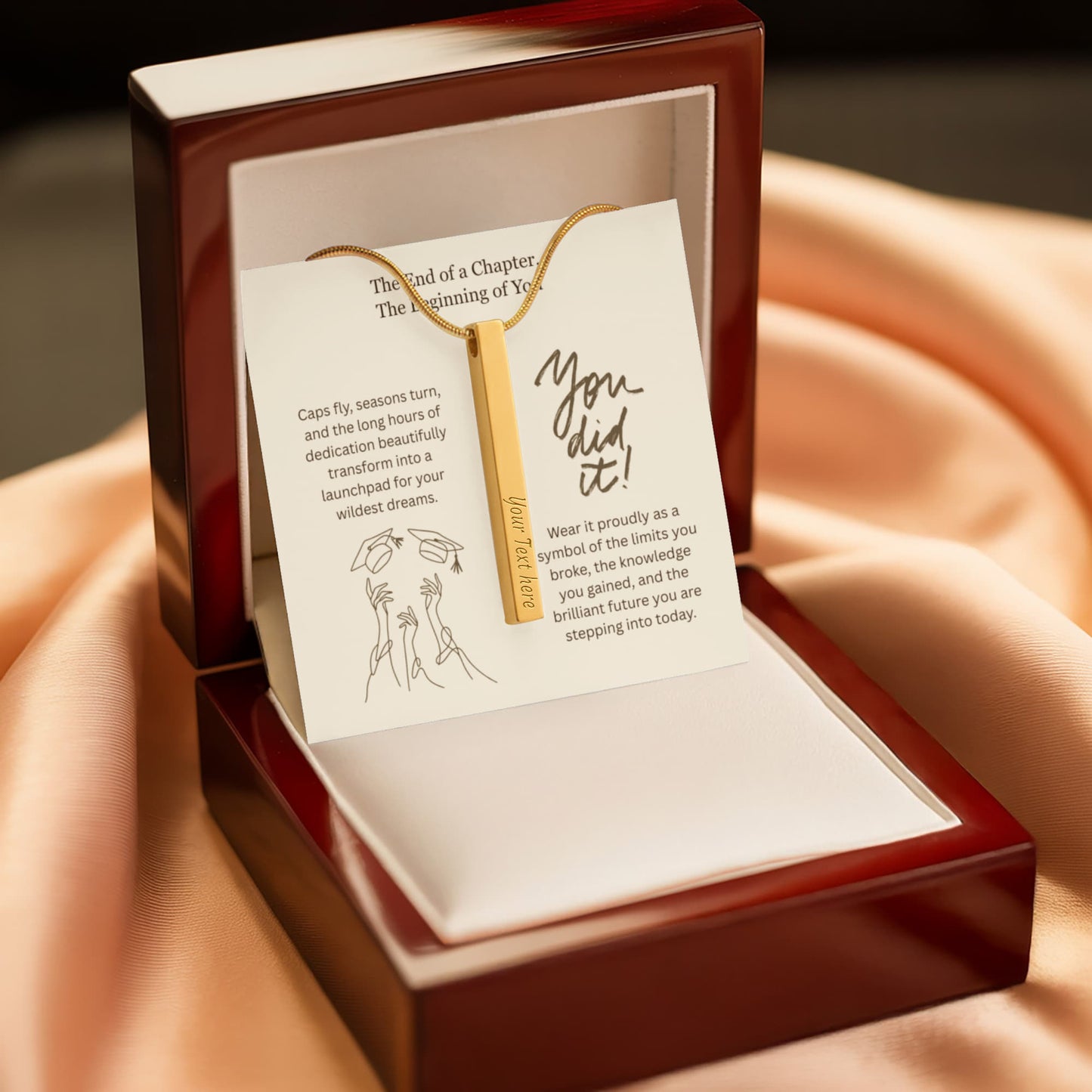 The "Graduation Milestone" Personalized Vertical Stick Necklace
