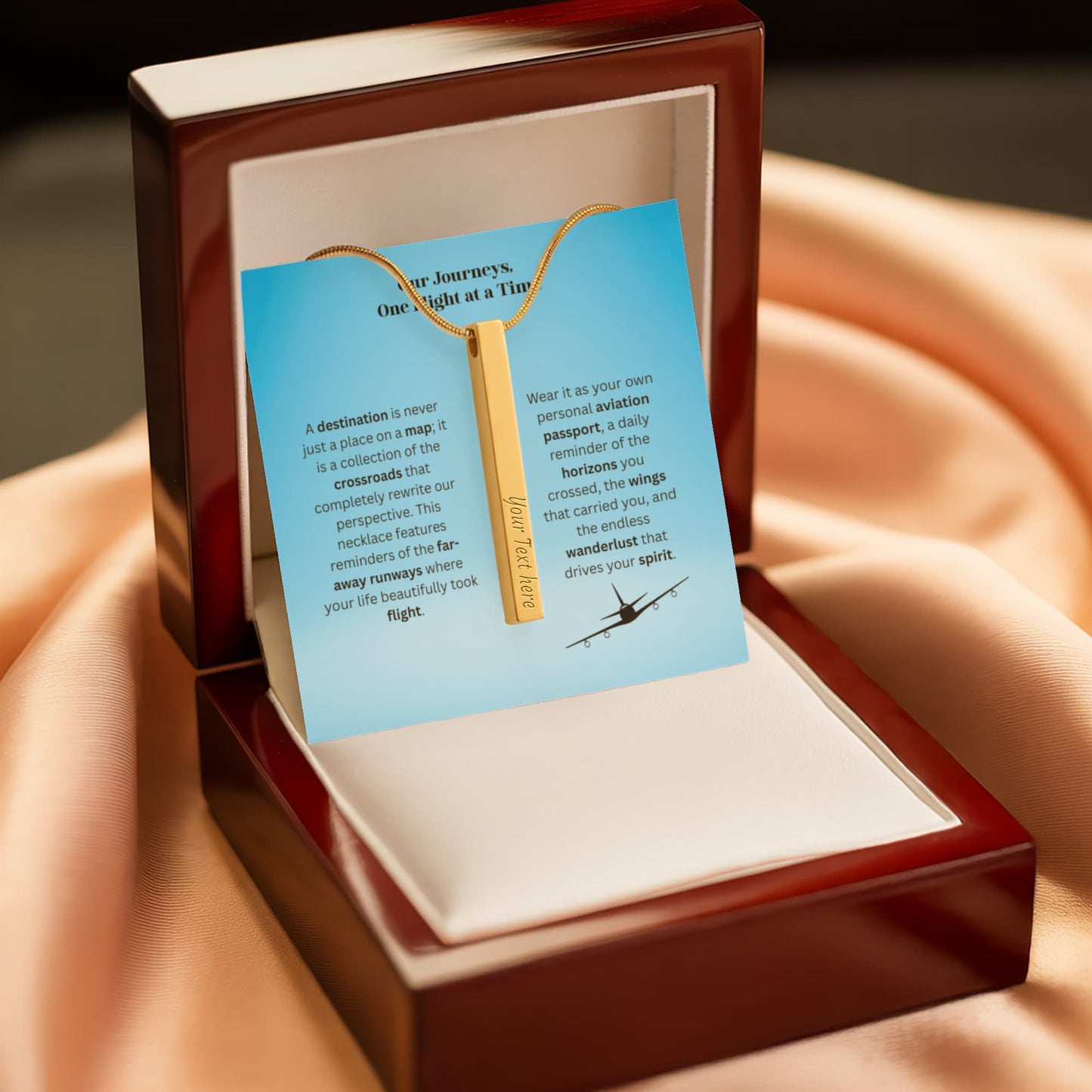 The "Airport IATA Code" Custom 4-Sided Flight Attendant Necklace