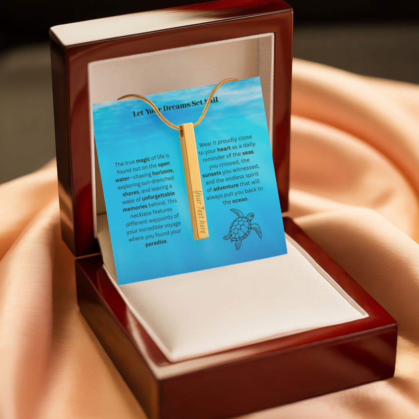 The "Cruise Itinerary" Custom 4-Sided Nautical Travel Necklace