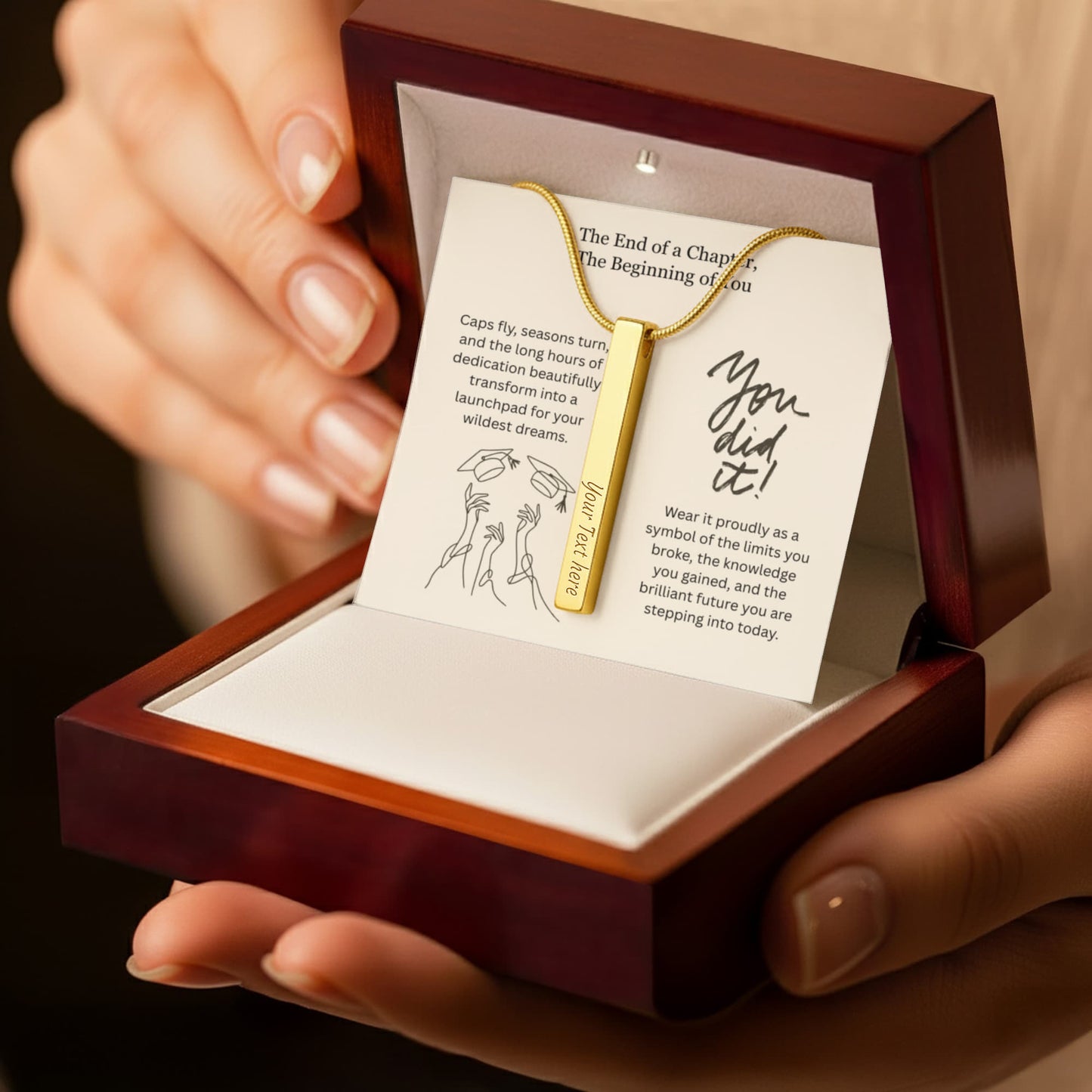 The "Graduation Milestone" Personalized Vertical Stick Necklace