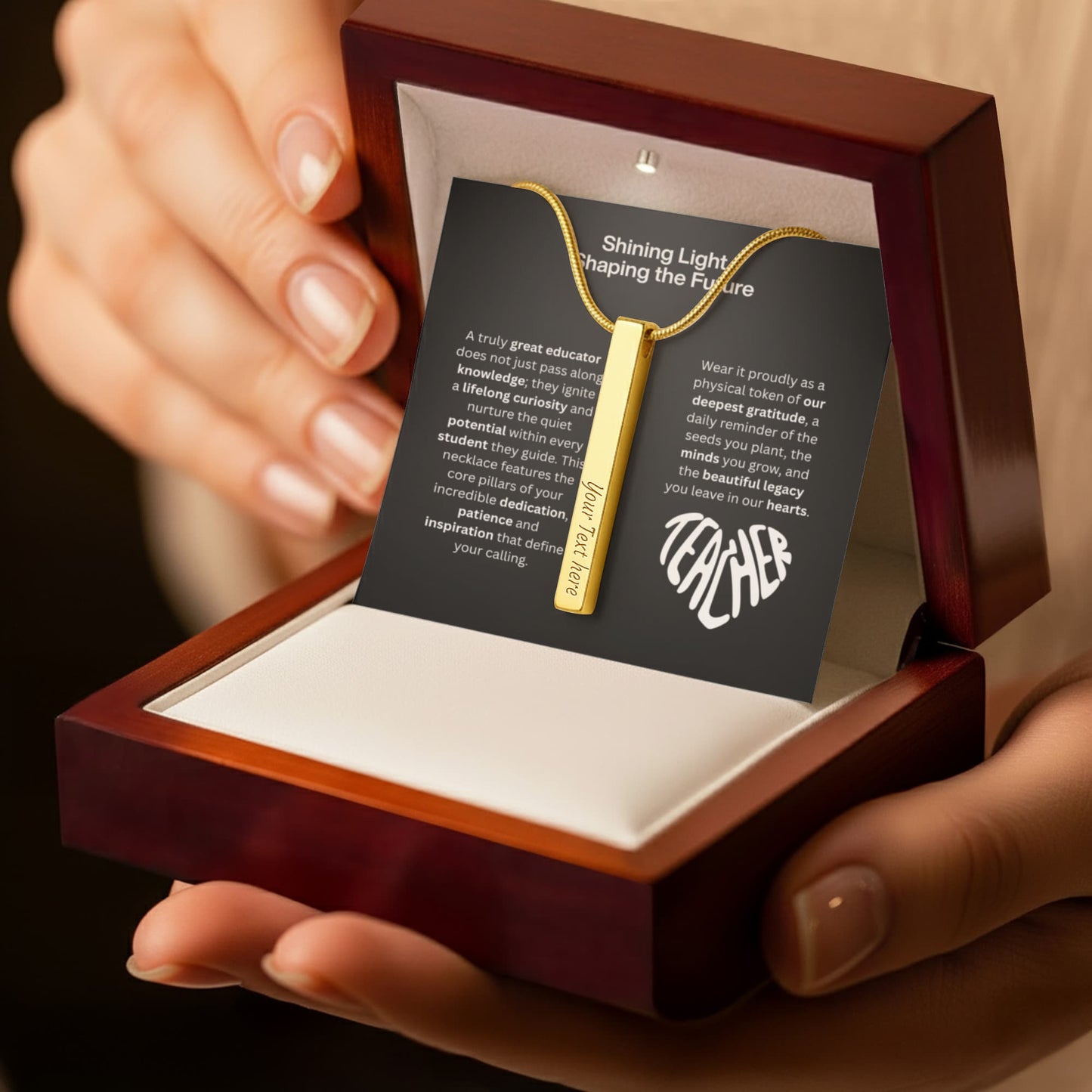 The "Teacher Appreciation" Personalized Vertical Stick Necklace