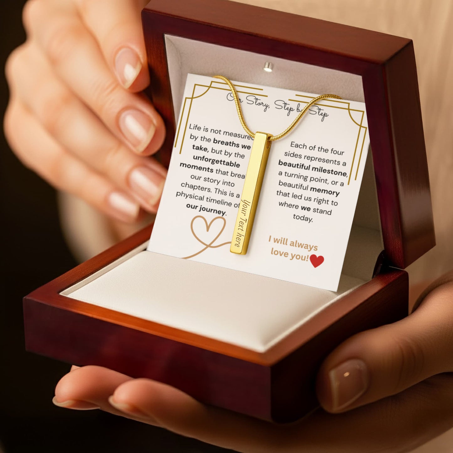 The "Relationship Timeline" 4-Sided Engraved Necklace