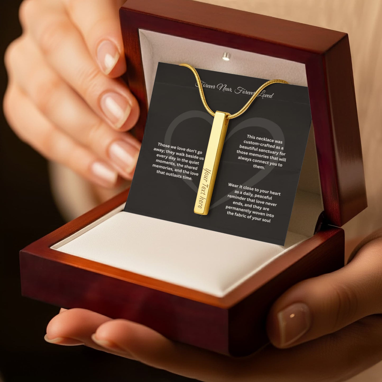 The "Always In My Heart" Memorial Vertical Bar Necklace